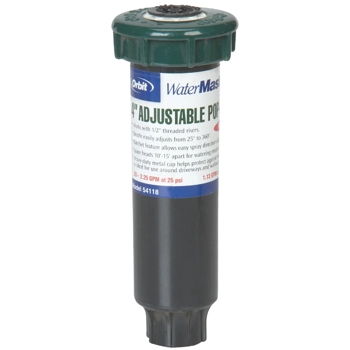 1 PK, Orbit 4 In. Professional Series HT Spray Head with 15 Ft. Adjustable Nozzle