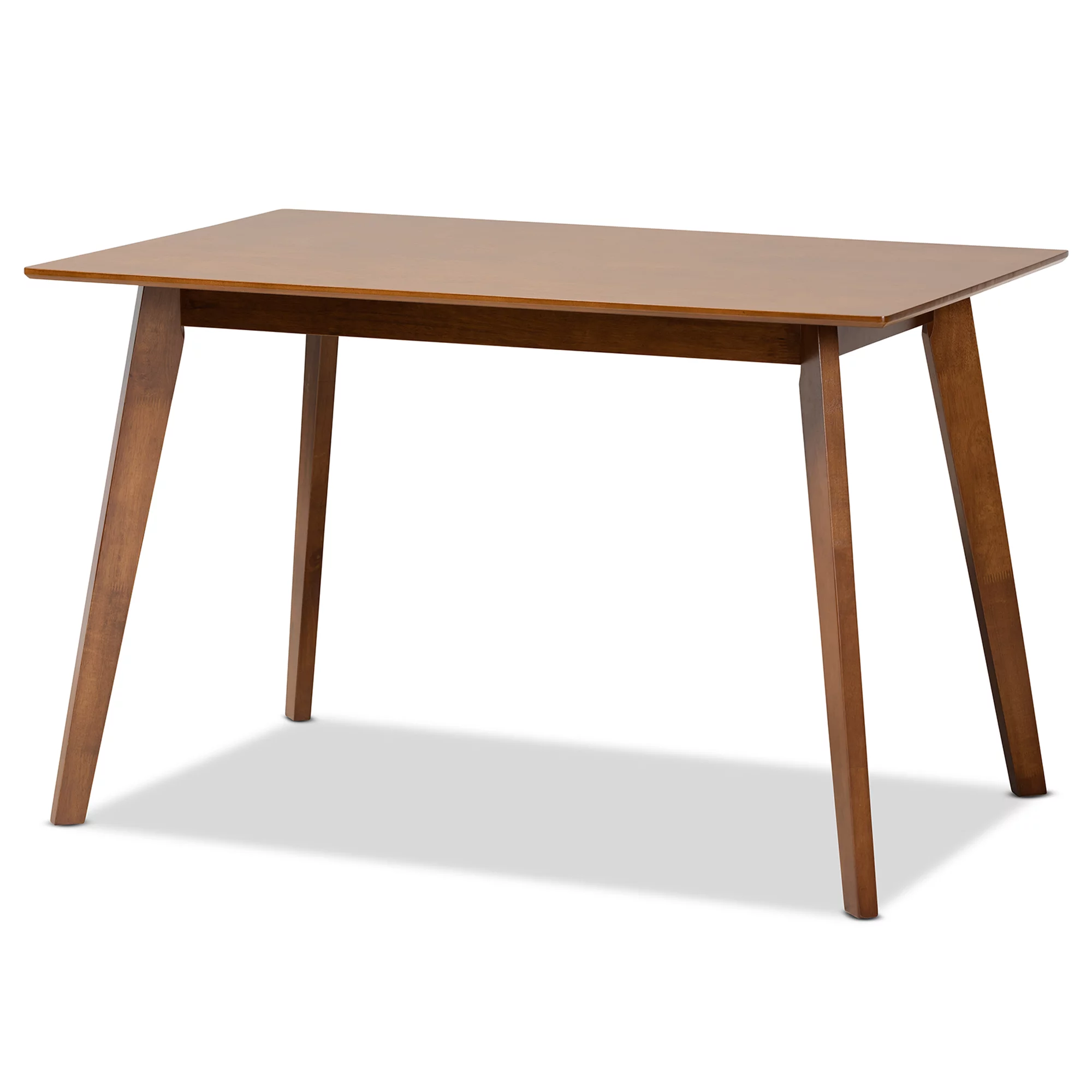 Baxton Studio Damara Mid-Century Modern Grey Fabric Upholstered and Walnut Brown Finished Wood 5-Piece Dining Set