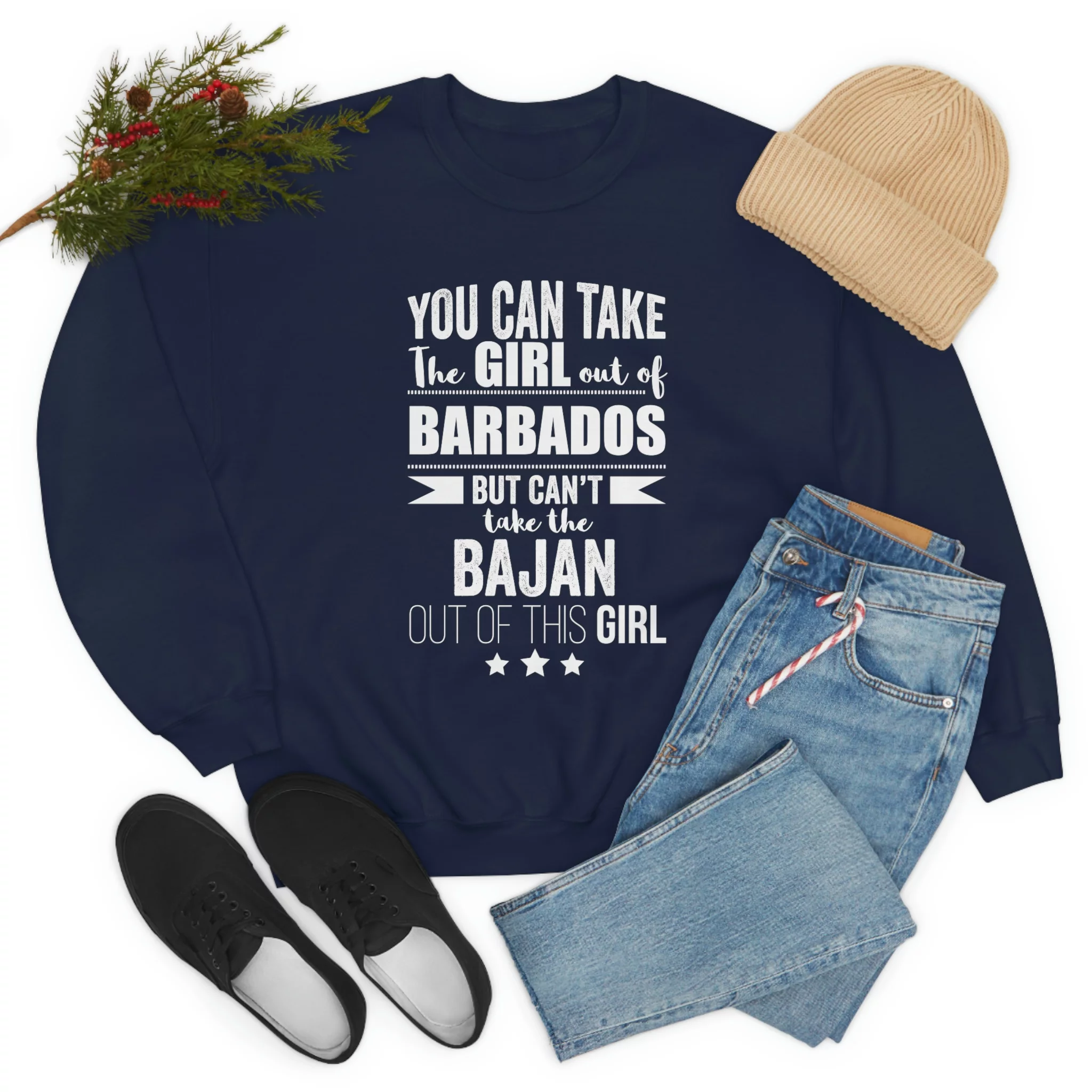 Can take girl out Barbados Can't take Bajan Pride Unisex Sweatshirt S-2XL