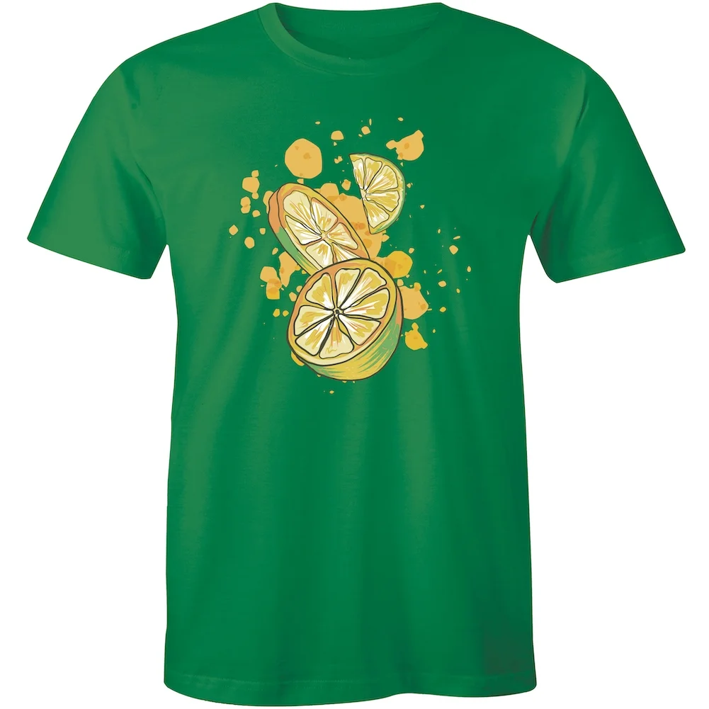 3D Lemon Calamansi Pieces Print Men's Crew Neck Citrus Fruit Juice T-Shirt