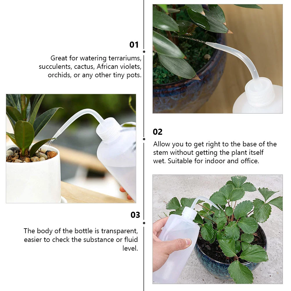 Guichaokj 6pcs 250ML 500ML Plastic Watering Bottle Succulent Squeeze Bottle Gardening Tool