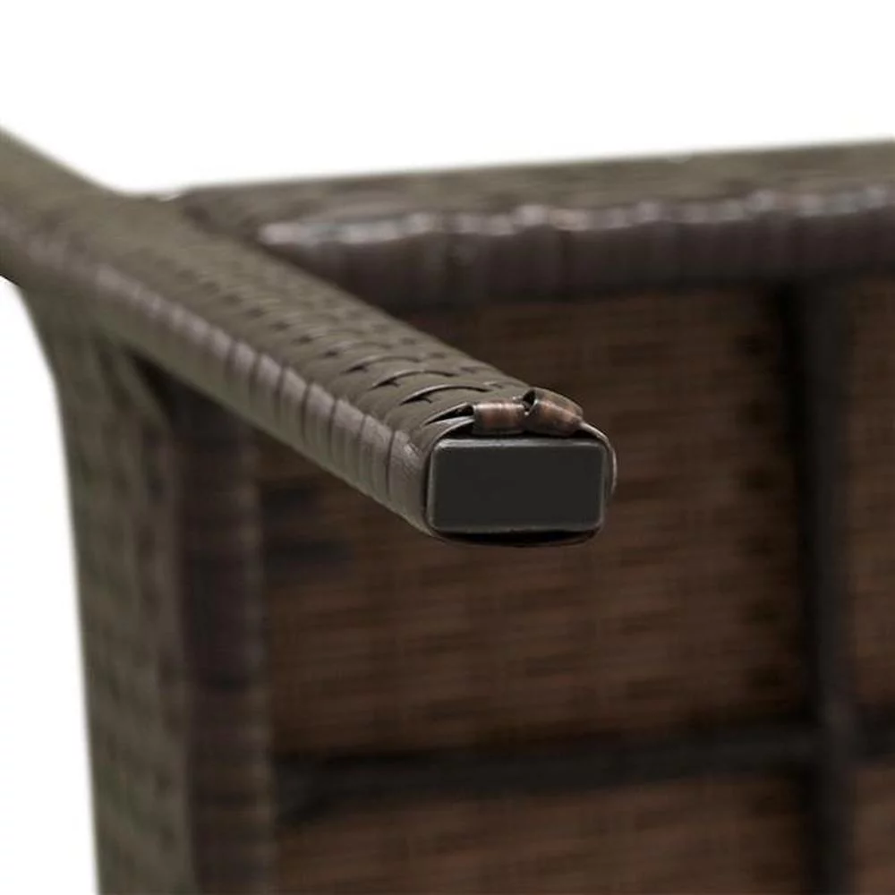 Rattan Sofa Set With 2pcs Arm Chairs 1pc Coffee Table Brown Gradient