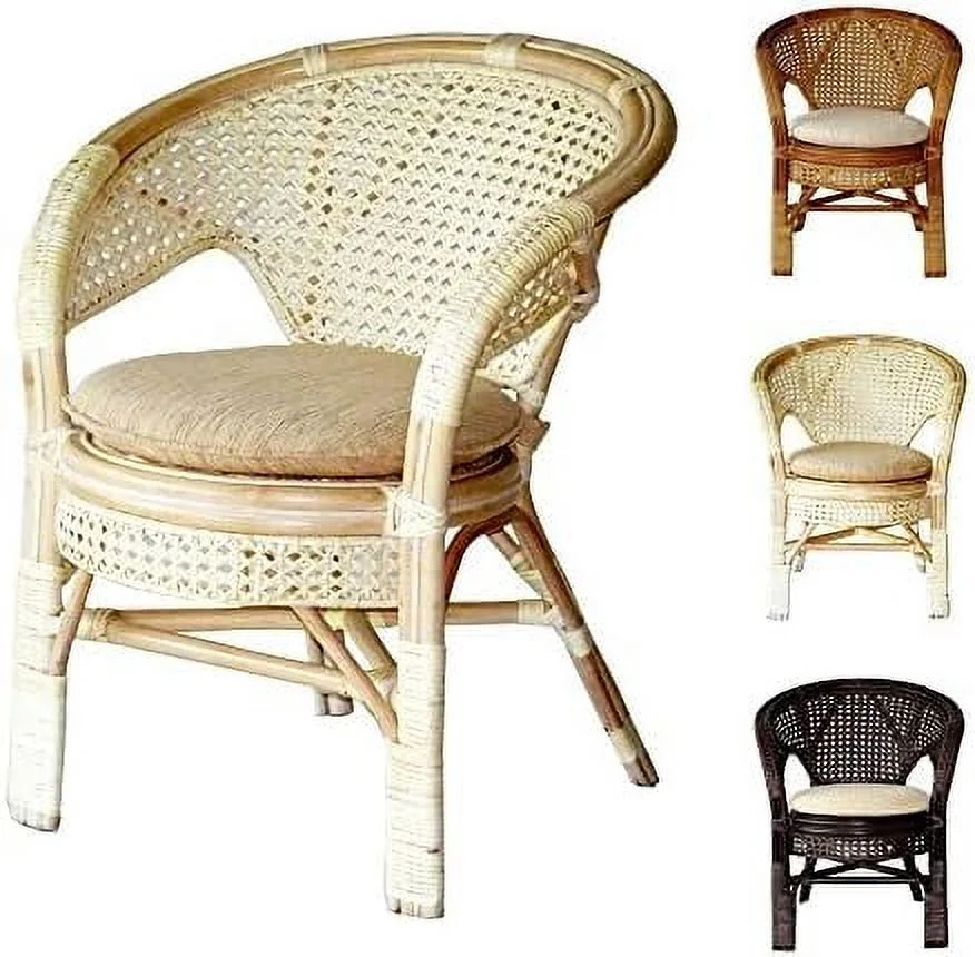HYHBIBOOM Pelangi Handmade Rattan Dining Wicker Chair W/Cushion