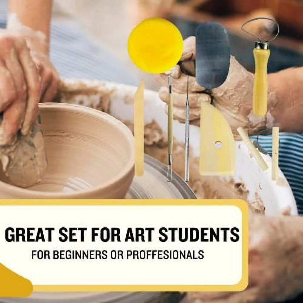 Best 8 Piece | Wheel Throwing Pottery Tool Kit | Ceramic Clay Tools Set | Clay Wax Pottery Tool Kit |Ceramics Wax Carving Sculpting Modeling Tools