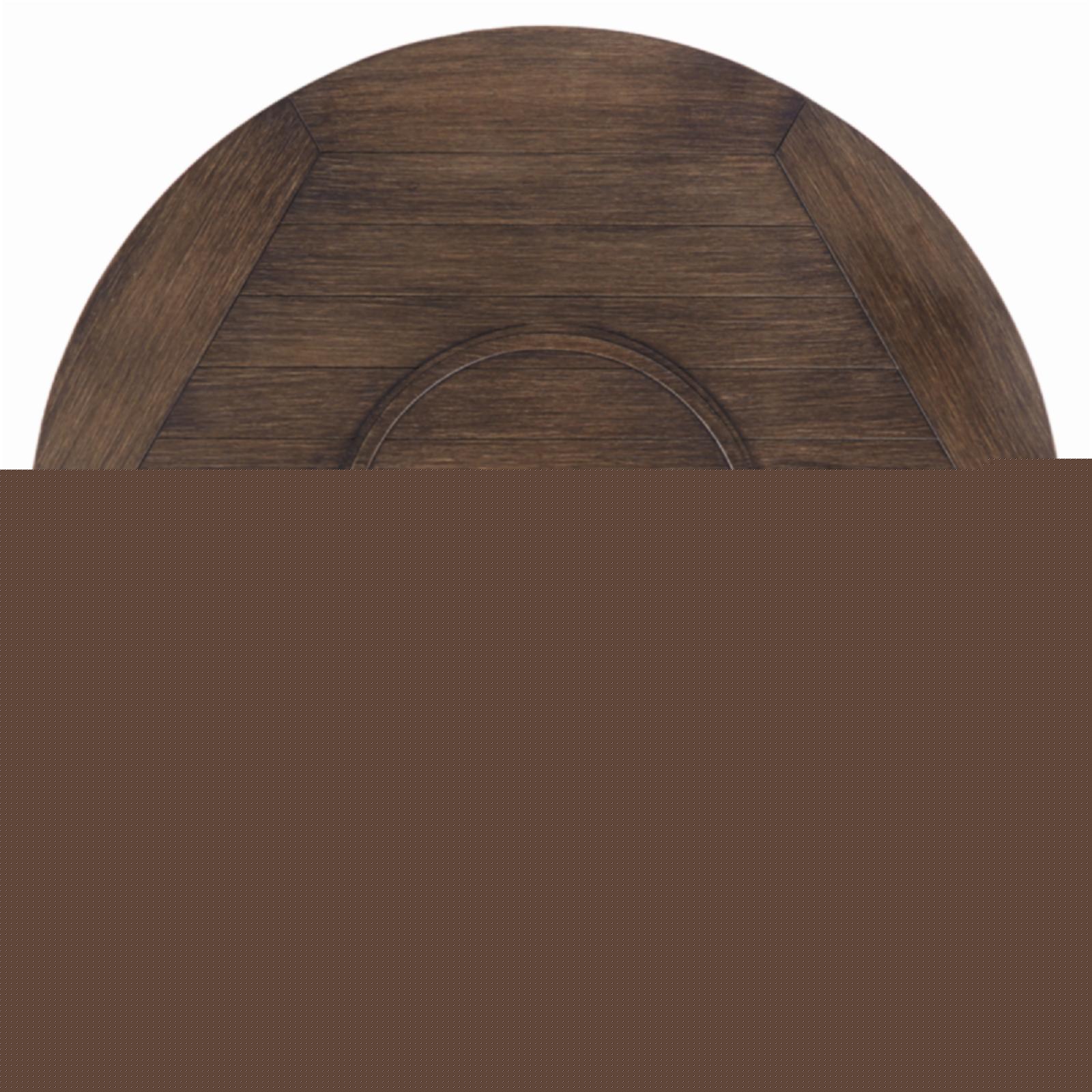 Signature Design by Ashley Paradise Trail Round Fire Pit Table in Medium Brown