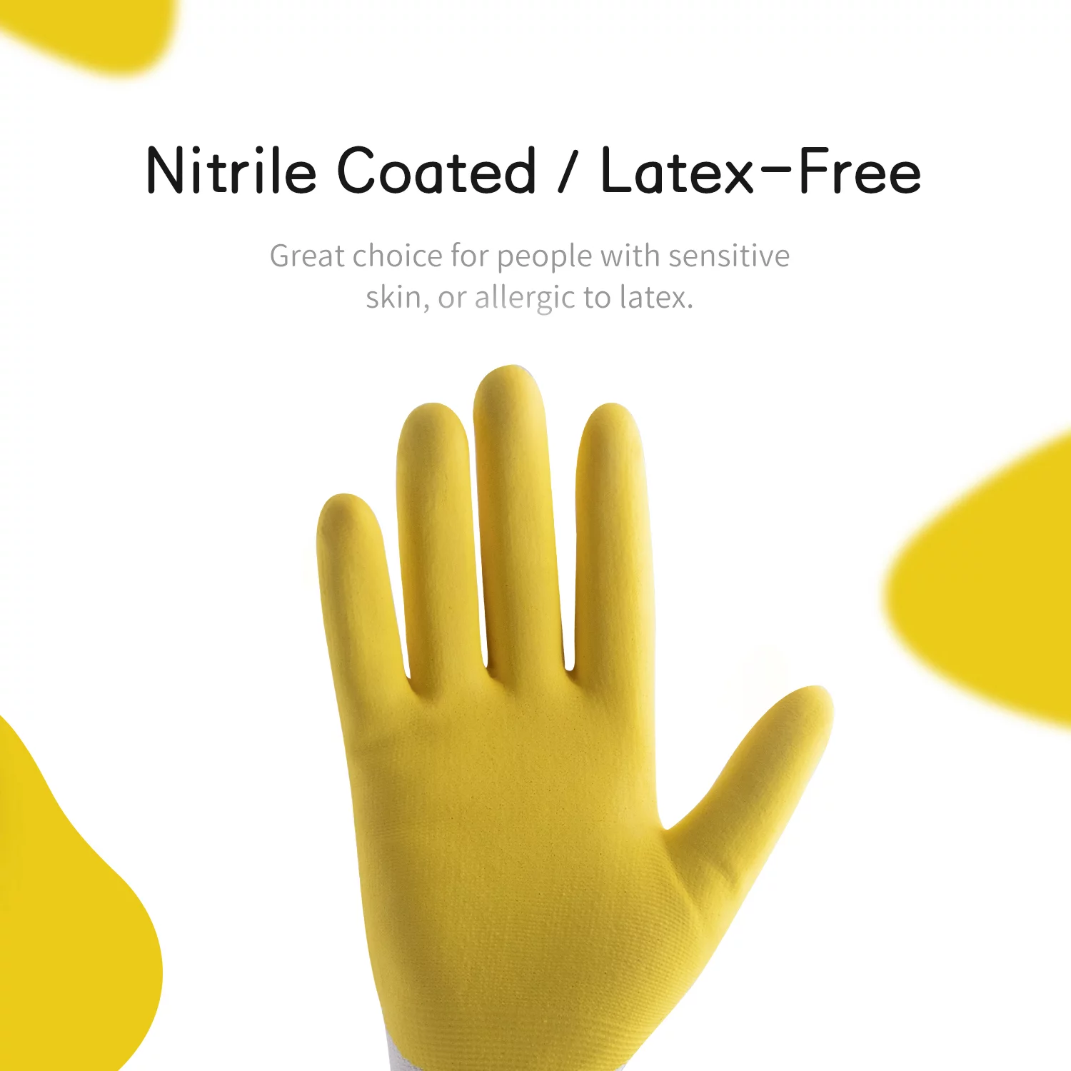 HANDLANDY 3 Pairs Women Breathable Nitrile Coated Garden Gloves Yard Work Gloves Latex Free, Medium