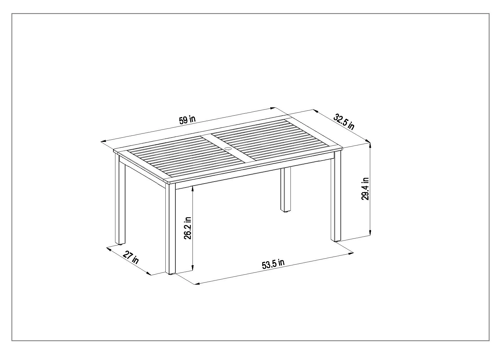 Amazonia Lodeve Teak Finish 7 Pieces Rectangular Patio Dining Set