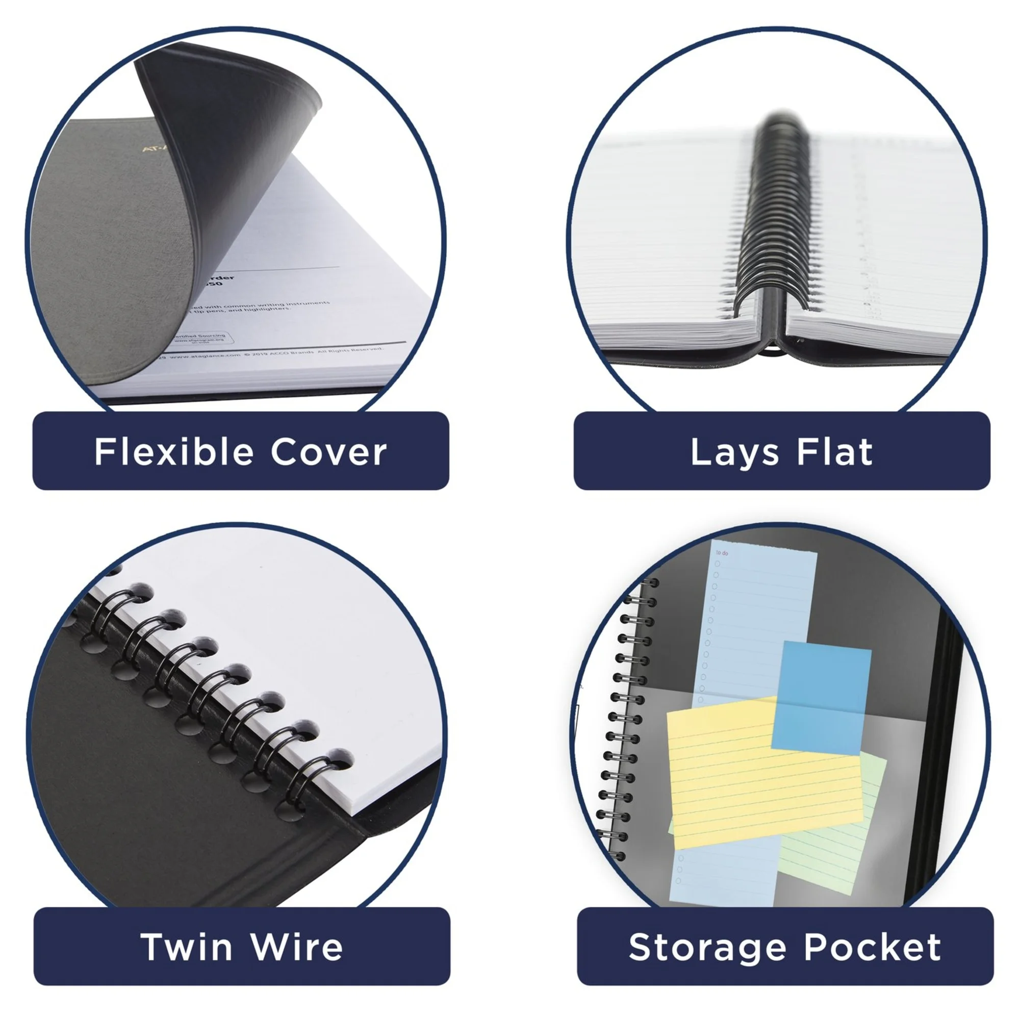 AT-A-GLANCE QuickNotes 2024 Weekly Monthly Appointment Book Planner Black Small