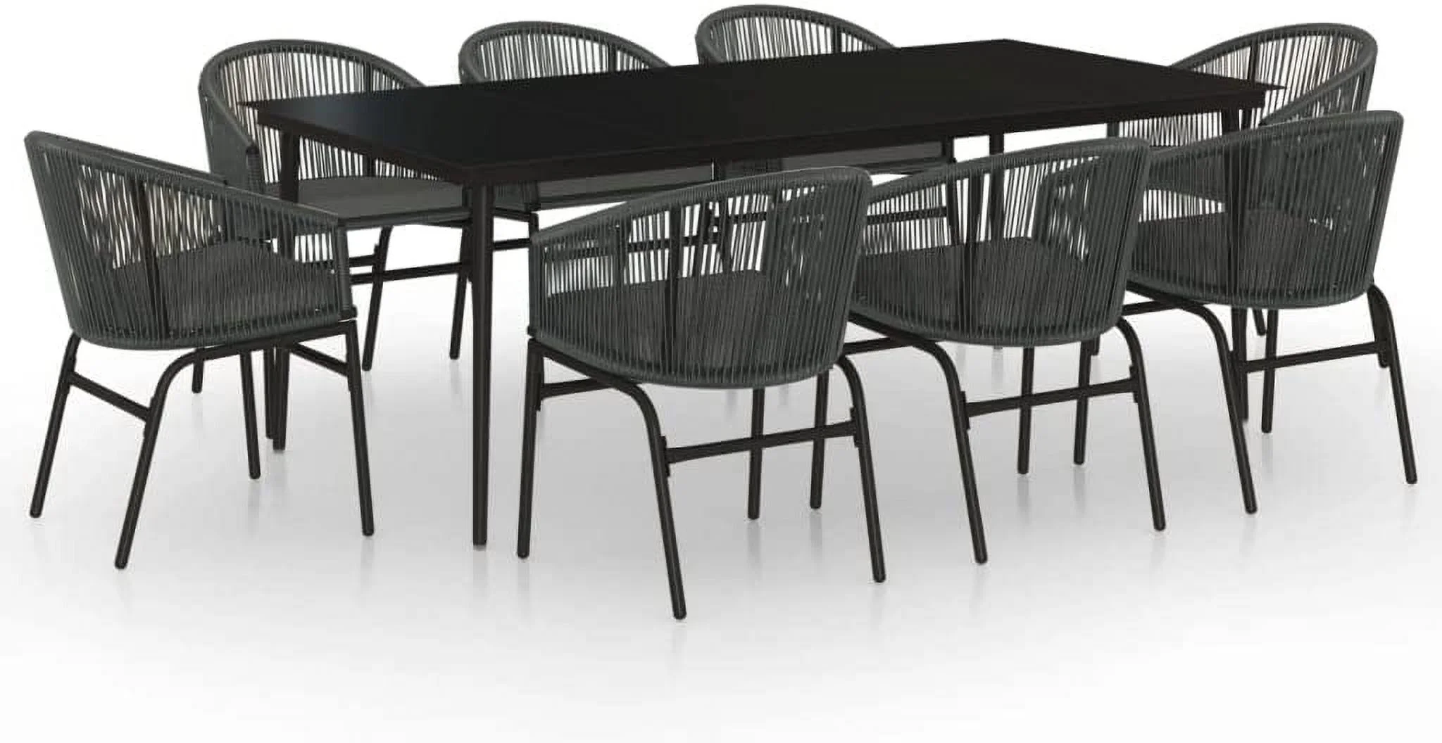 Furniture Sets 9 Piece Patio Dining Set Anthracite Outdoor Tables for Conversation Dining Outdoor Table and Chairs Anthracite