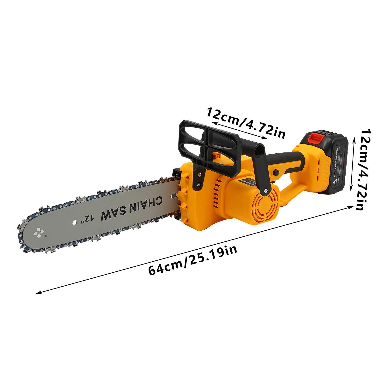 SHZICMY 12 Inch Portable Cordless Chainsaw,electric Handheld Chain Saw with 2pcs Battery