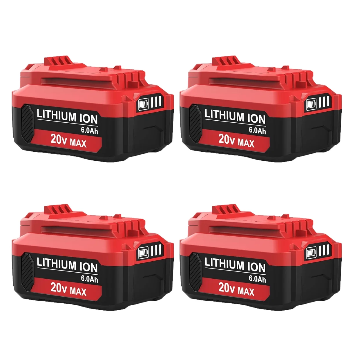4-Pack 20V 6.0Ah Replacement Battery for Craftsman V20 Lithium Ion Battery CMCB205 CMCB204 CMCB204-2 CMCB202 CMCB202-2