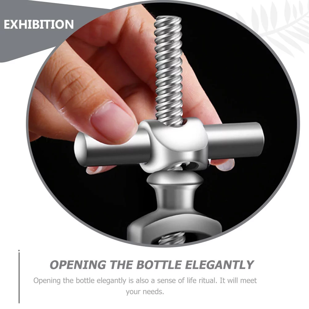 Qumonin Bar Bottle Corkscrew Wine Opener Zinc Alloy Spiral Self Pulling Silver