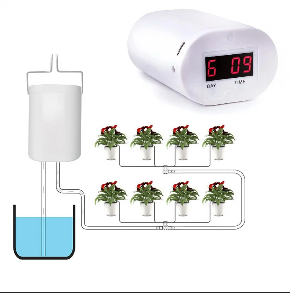 New Automatic Watering Pump Controller Flowers Plants Sprinkler Drip Irrigation System Kit Timer For Potted Plants 12/16 Head