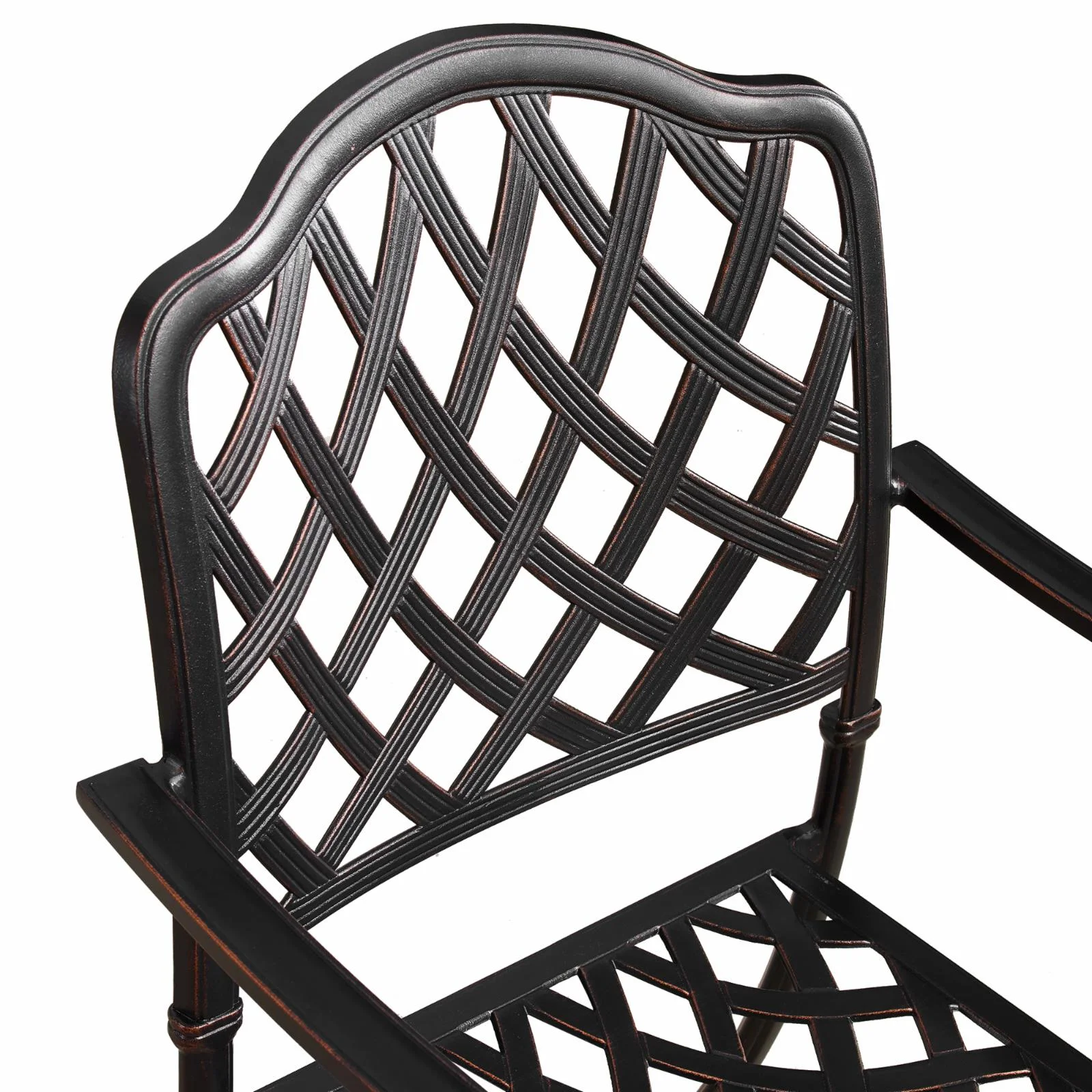 Oakland Living Contemporary Modern Mesh Lattice Stackable Aluminum Outdoor Dining Chair - Set of 4