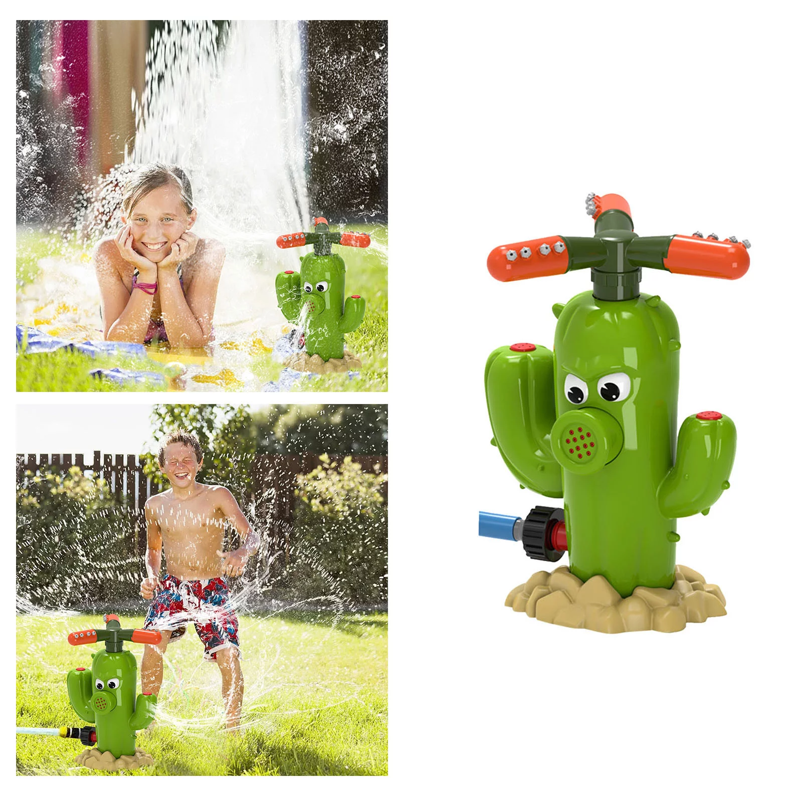XIANXIAN Rotating Nozzle Cactus Garden Sprinkler 360 Rotating Sprinkler Large Area Coverage Adjustable Weighted Gardening Watering System
