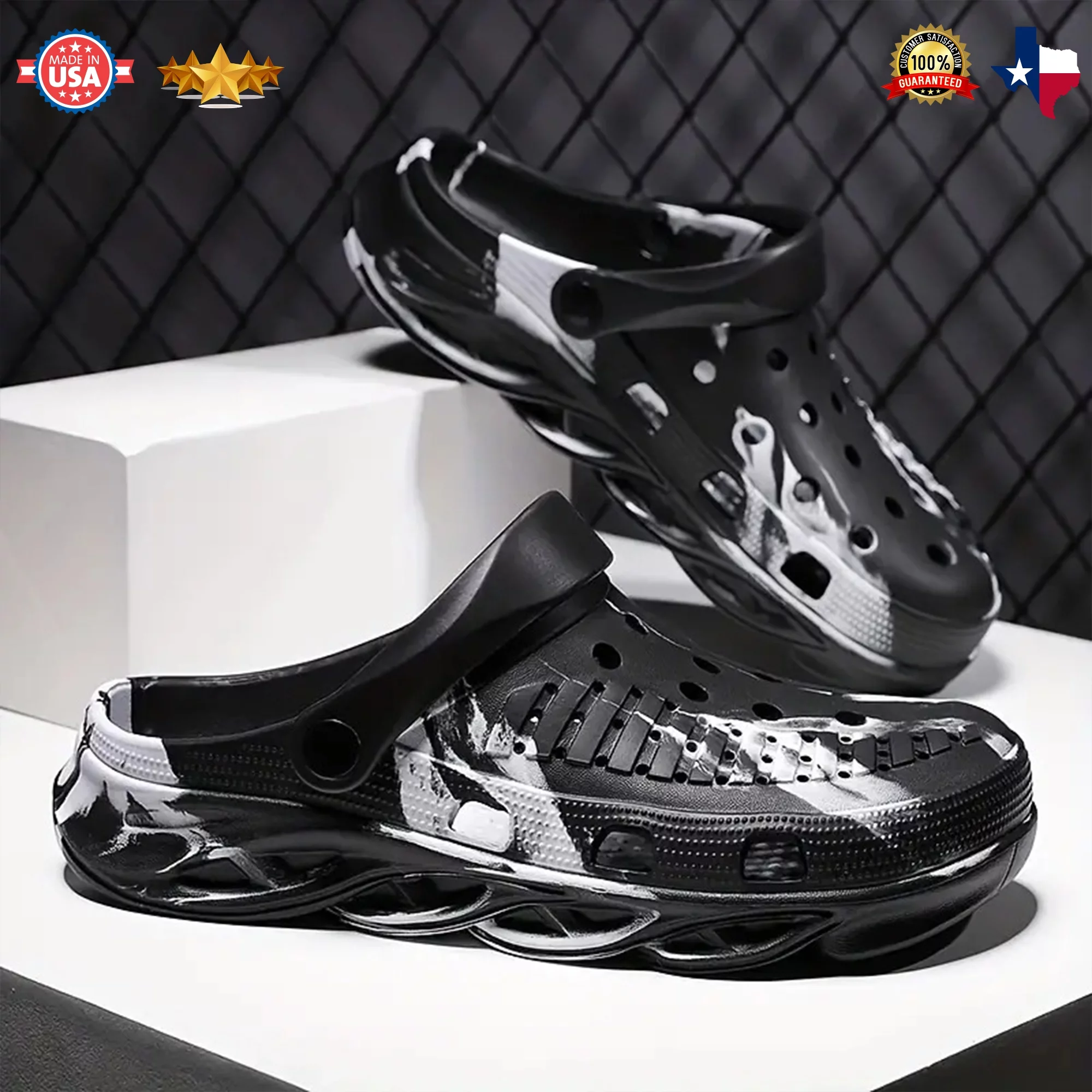 Best Comfortable Graffiti Clogs, Work Clogs, Slip-on Shoes, Clogs, Relaxing Clogs, Durable Graffiti Footwear for Garden, Beach, & Indoor/Outdoor Use Non-Slip Sandals with Lightweight Slides | Black