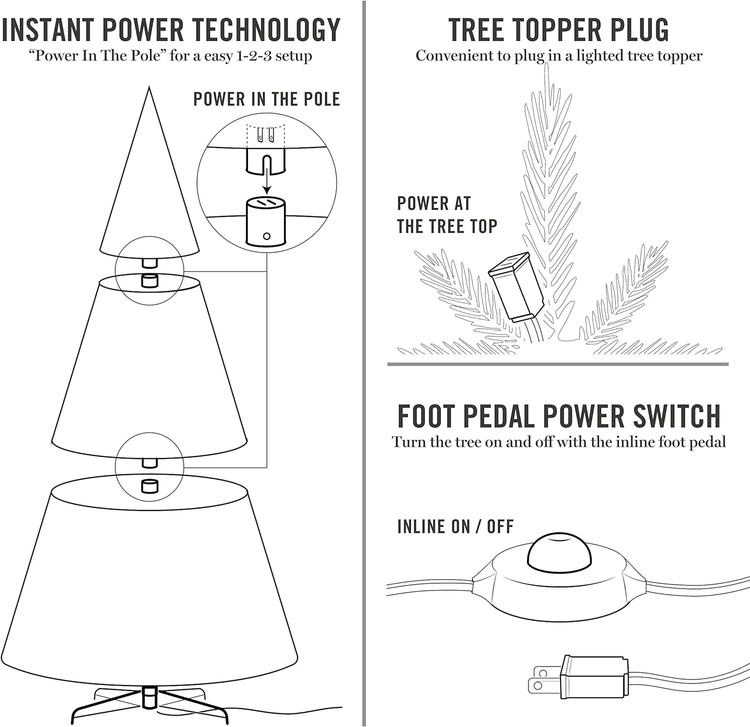 HYUN Blue Spruce Pre-Lit Artificial Christmas Tree, 6.5 Feet, Clear White Lights