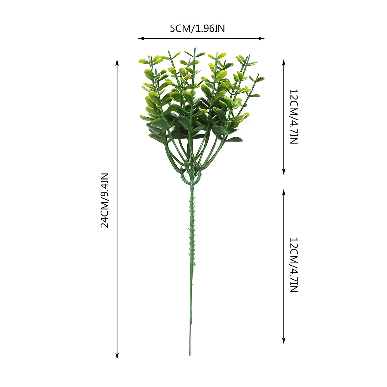 HALJEN Artificial Indoor Small No Pot Decorative Leaf Green Potted Small Bonsai Flower Arrangement Grass Flower Small 5 Fork Eucalyptuss Money Leaf