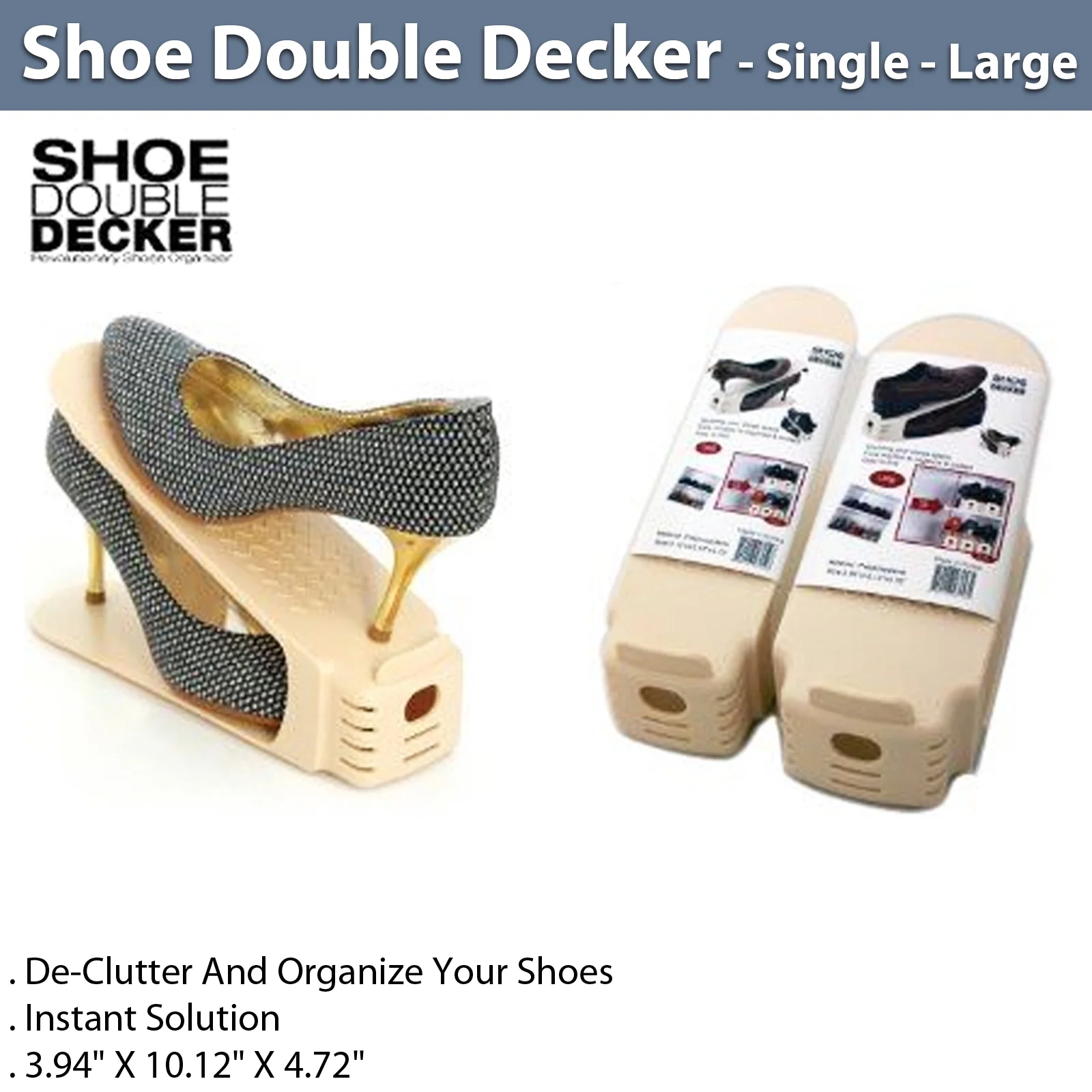 Jib Shoe Double Decker - Single - Large Beige Home & Garden Misc..