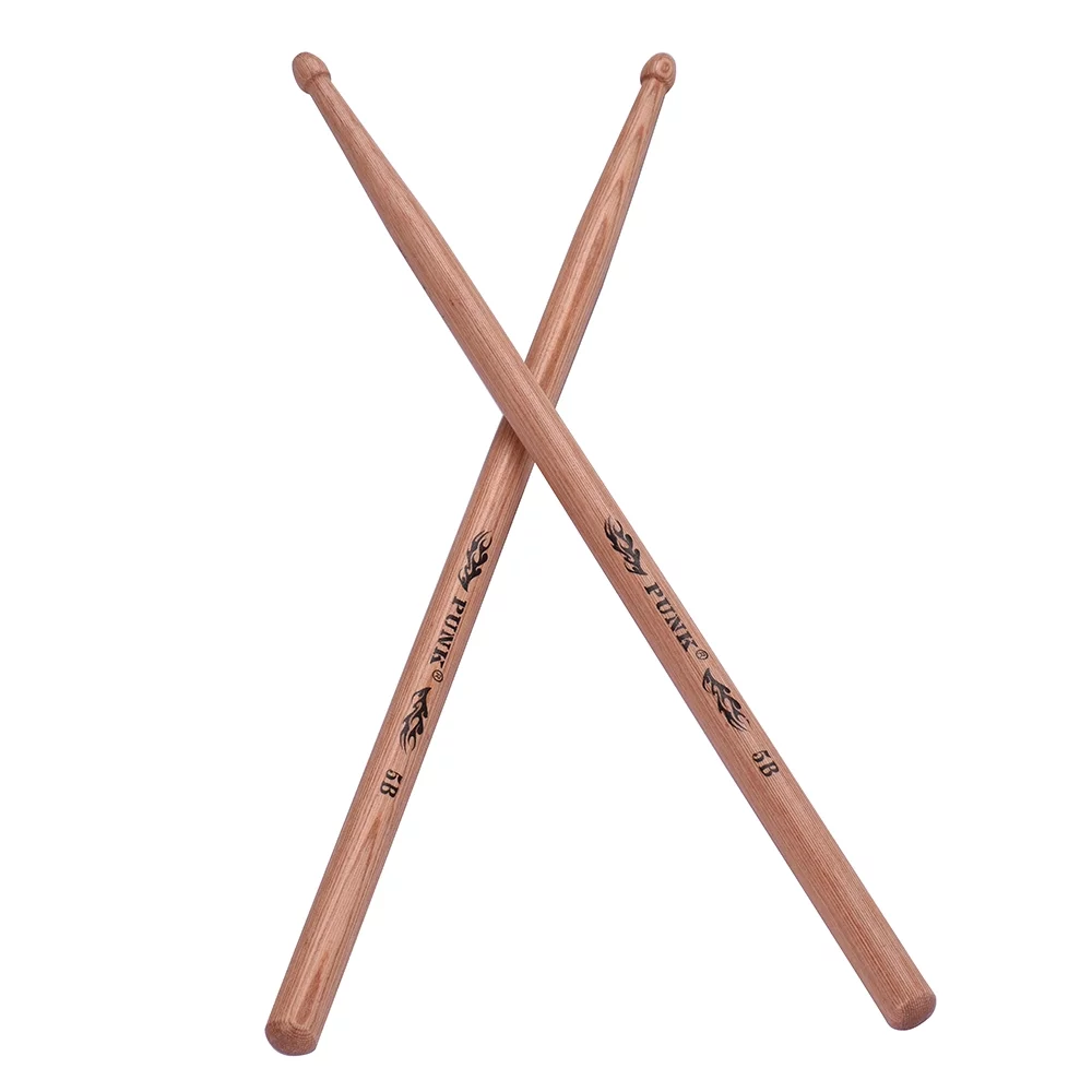 Anself One Pair of 5B Wooden Drumsticks Drum Hickory Wood Drum Set Accessories