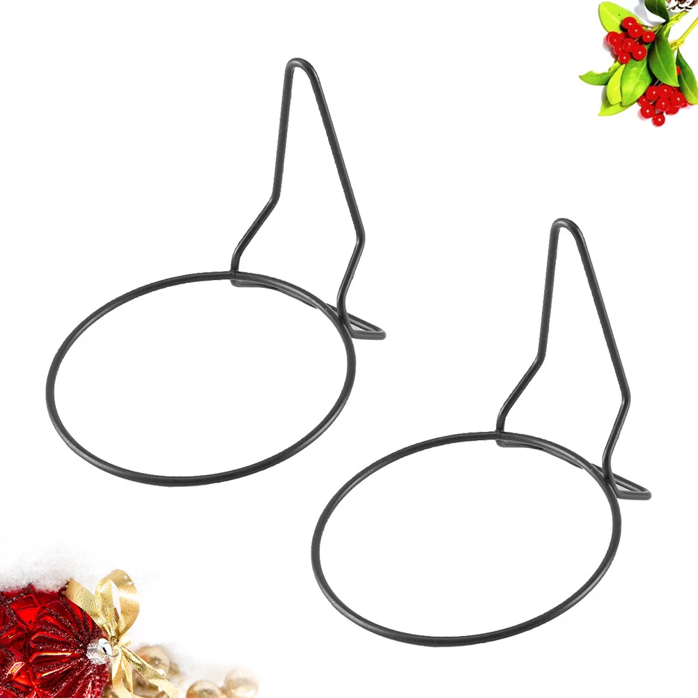 Gongxipen 2pcs Flower Hanging Rack Iron Art Flower Rack Hanging Pot Stand Flowerpot Bracket with Hanger for Home Indoor Outdoor (Black 21CM)