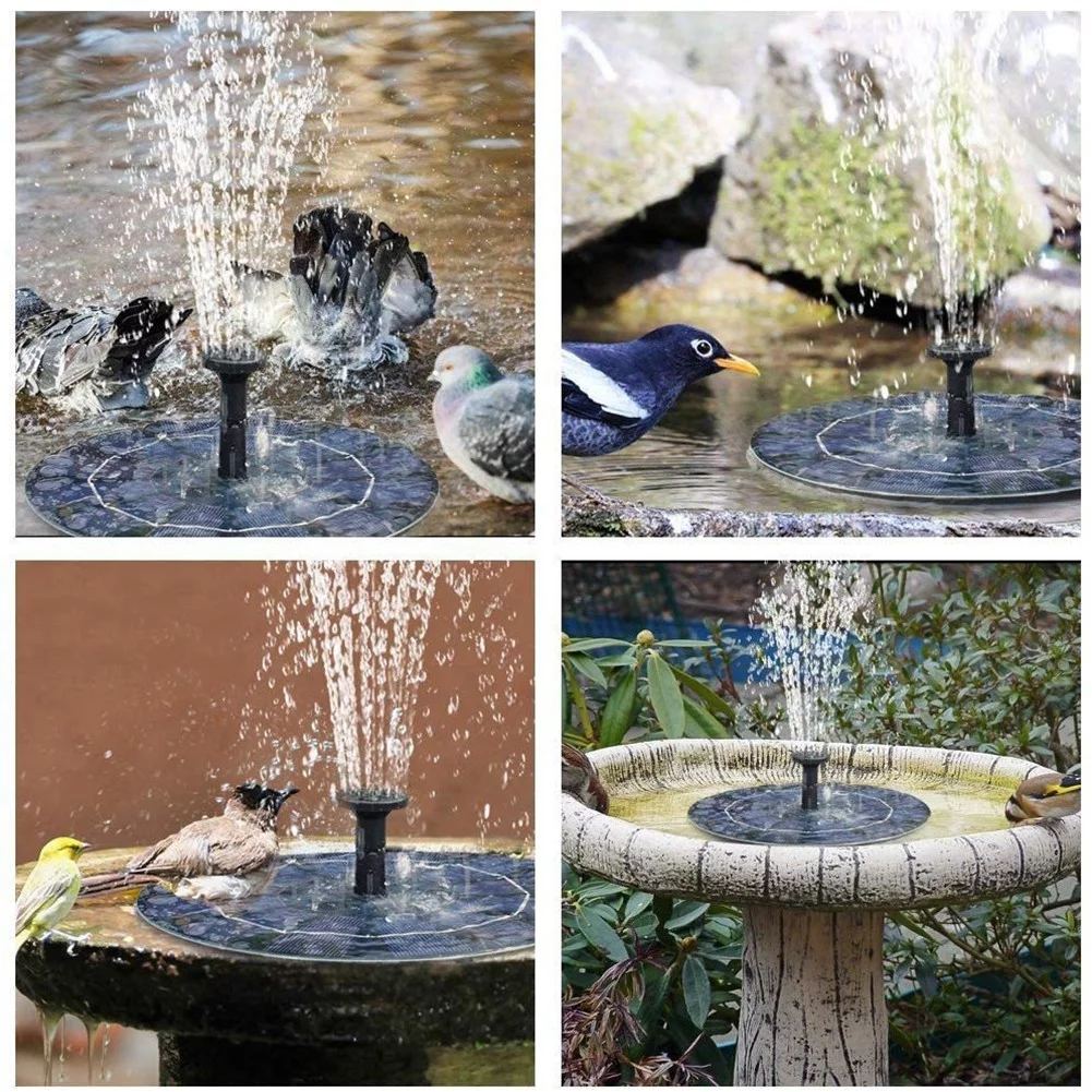 Solar Water Fountain with Solar Panel Pond Pupme with 6 Fountain Nozzles Garden