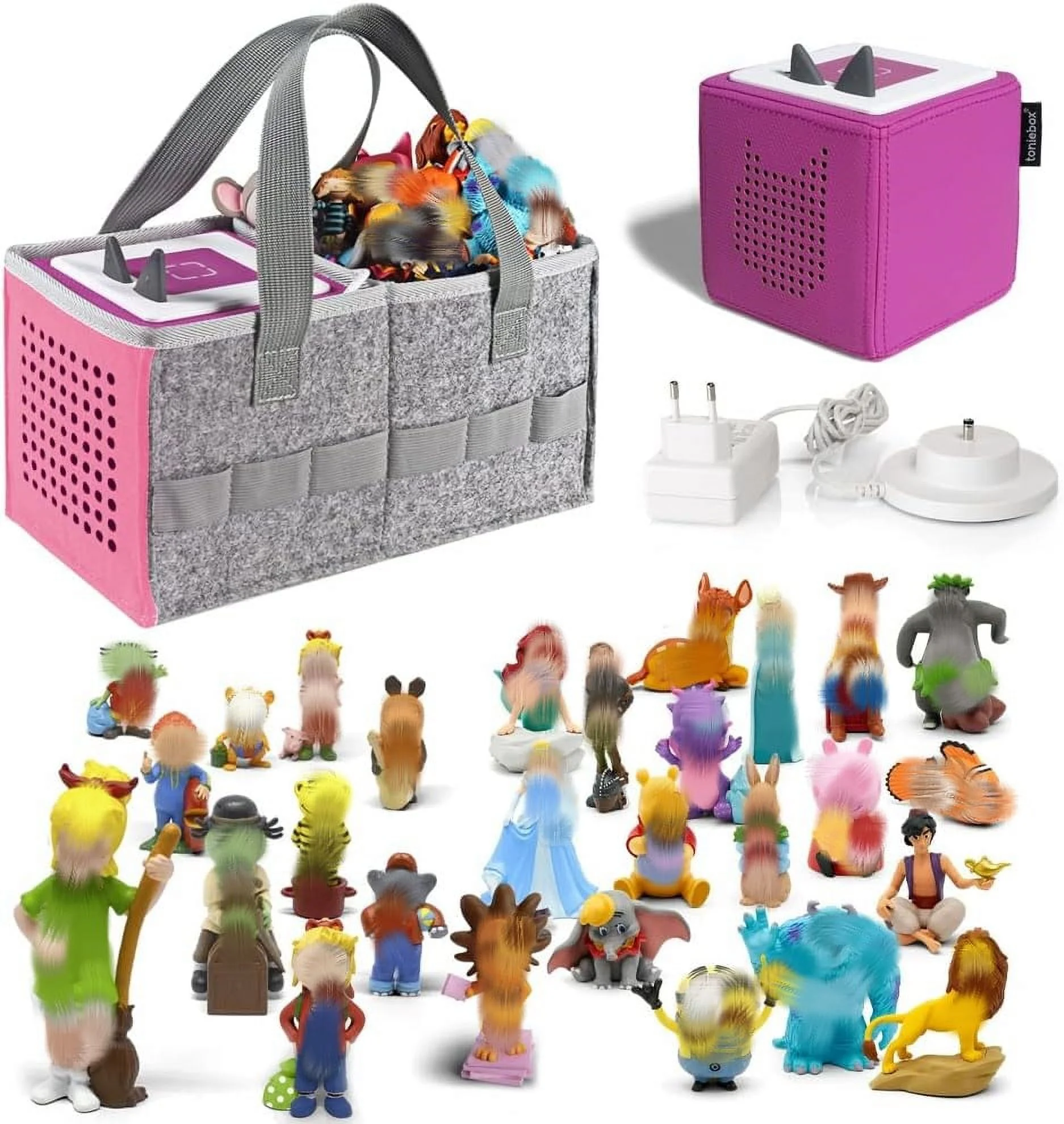 Storage Bag for Tonie box Starter Set and Ton ies Figurine, Protective Organizer Holder for Tonie box Accessories, Carrying Bag for Tonie box, Ton ies Carrier (Princess Pink)