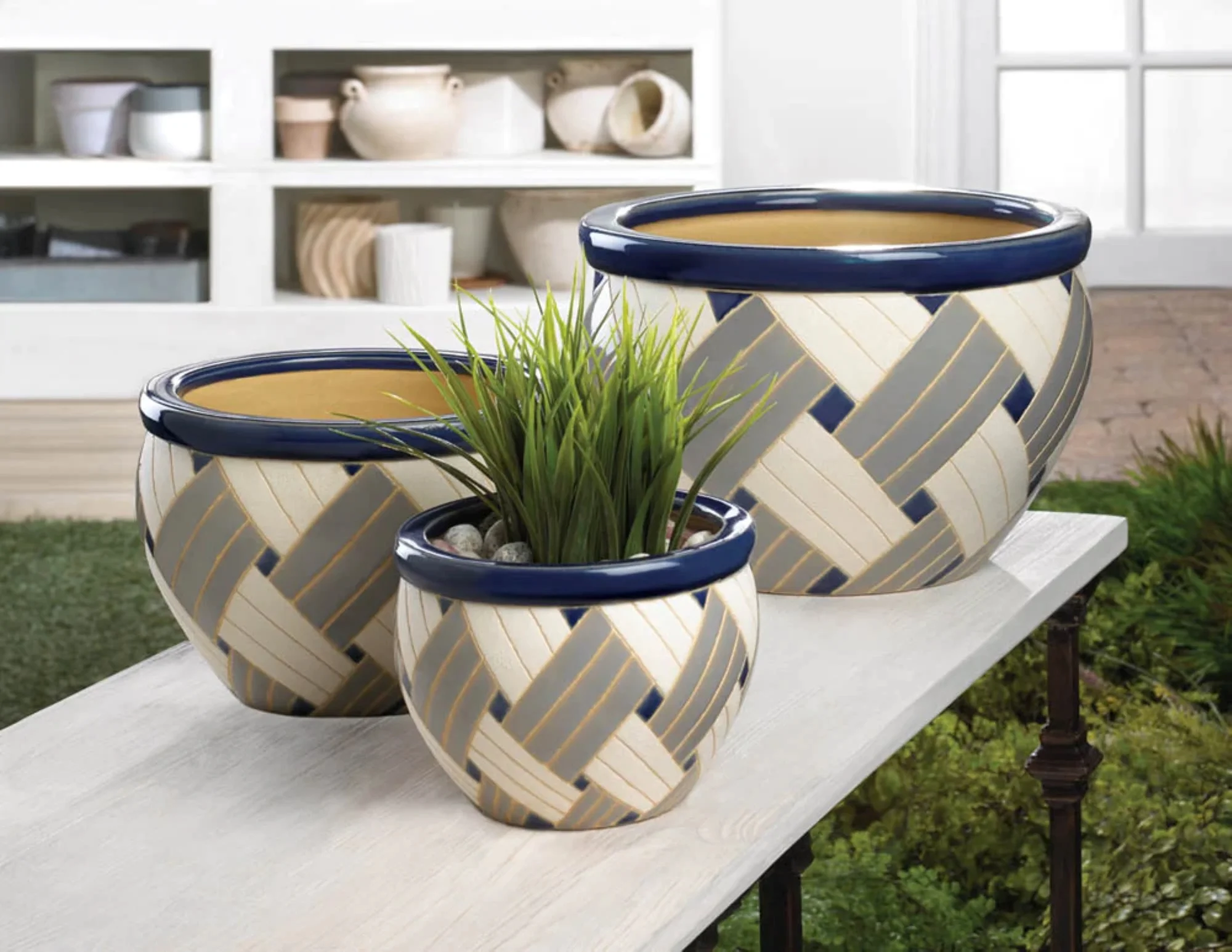 Zingz & Thingz Geometric Ceramic Planters - 12