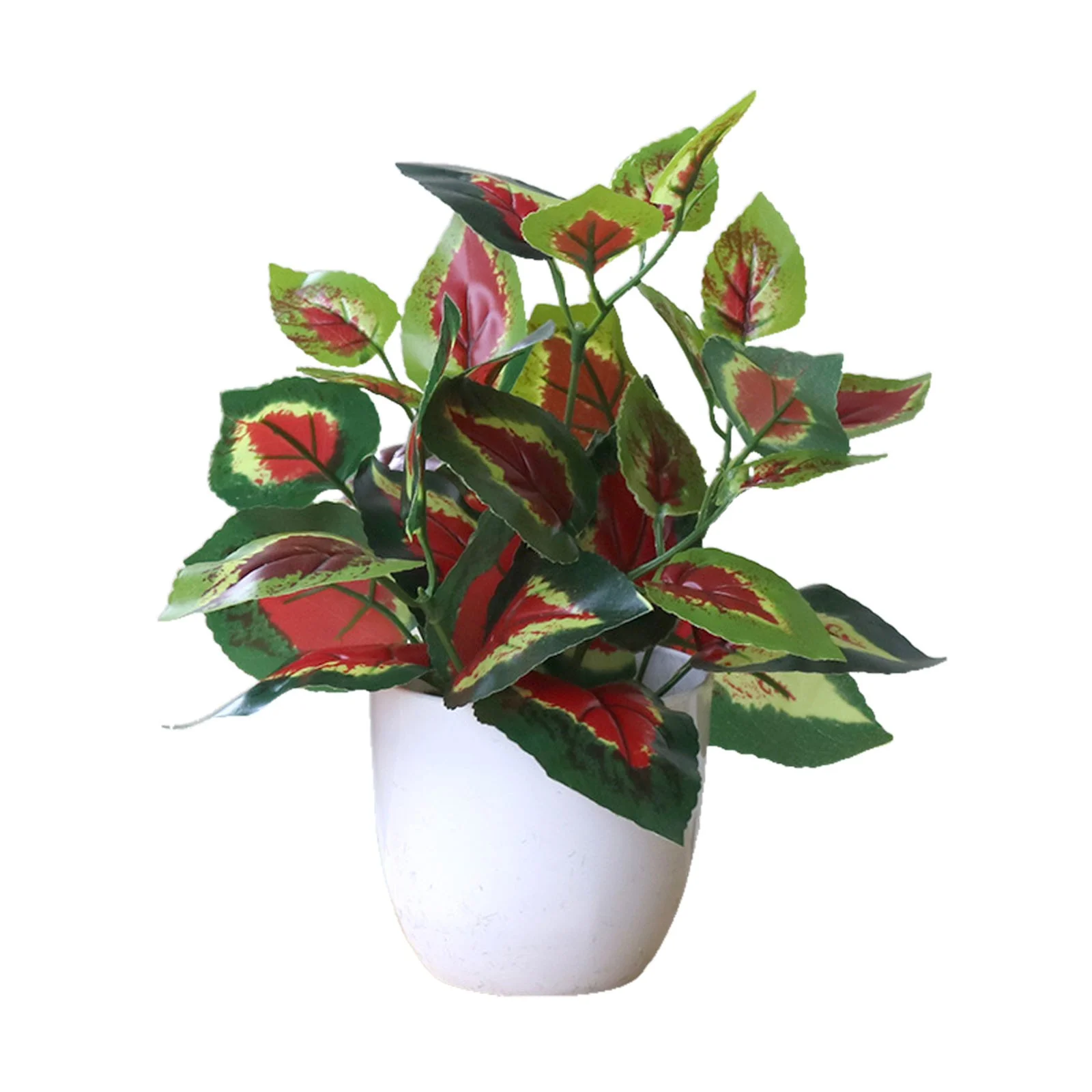 Green Indoor And Outdoor Decoration Plastic Pot Small Pot Red Leaves