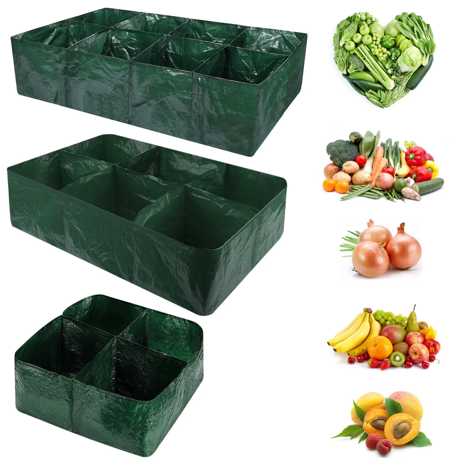 4/6/8Grid Plant Grow Bags PE Veg Pot Nursery Soil Bag Thickened Recycle Bag