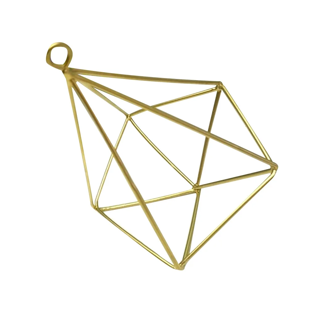 Geometric Flowers Metal Frame Air Hanging Planter DIY Home Garden Decor Shelf Sitter