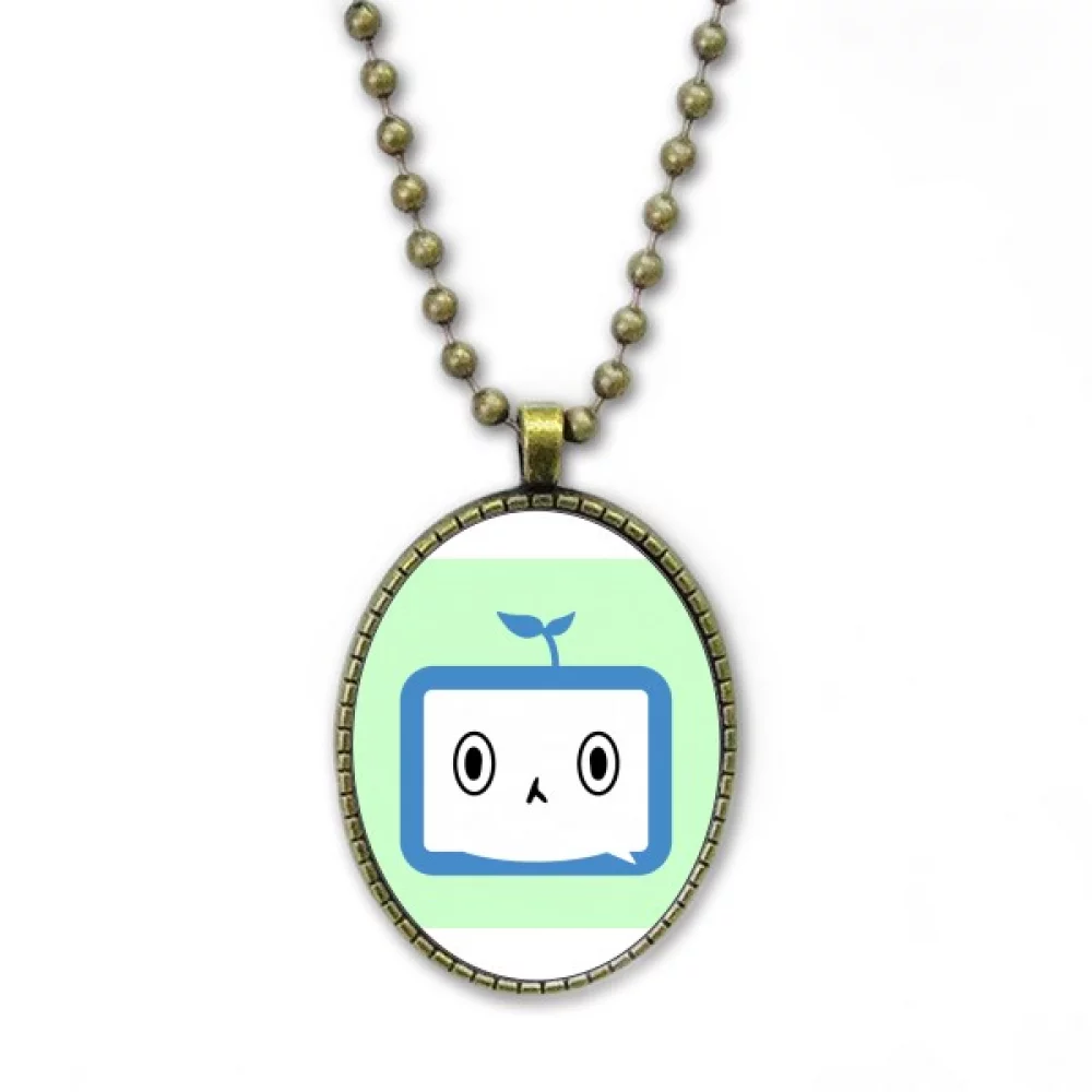 Saplings Lovely Small TV Face Original Necklace Vintage Chain Bead Pendant Jewelry Collection