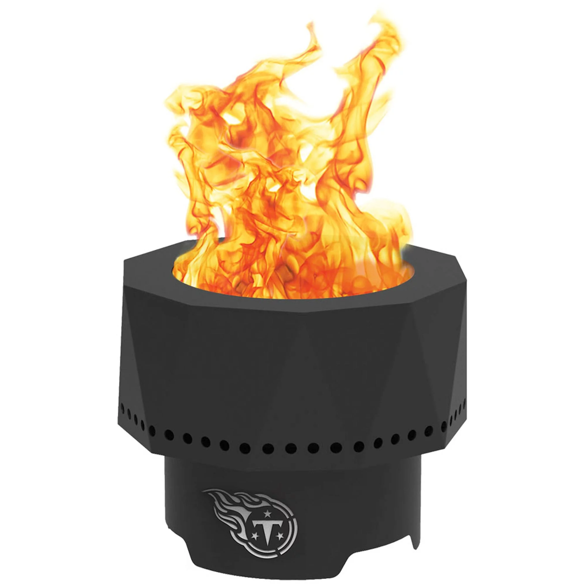 Blue Sky NFL Tennessee Titans Ridge Portable Steel Smokeless Fire Pit, Bag & Spark Screen Kit, Firewood & Wood Pellet