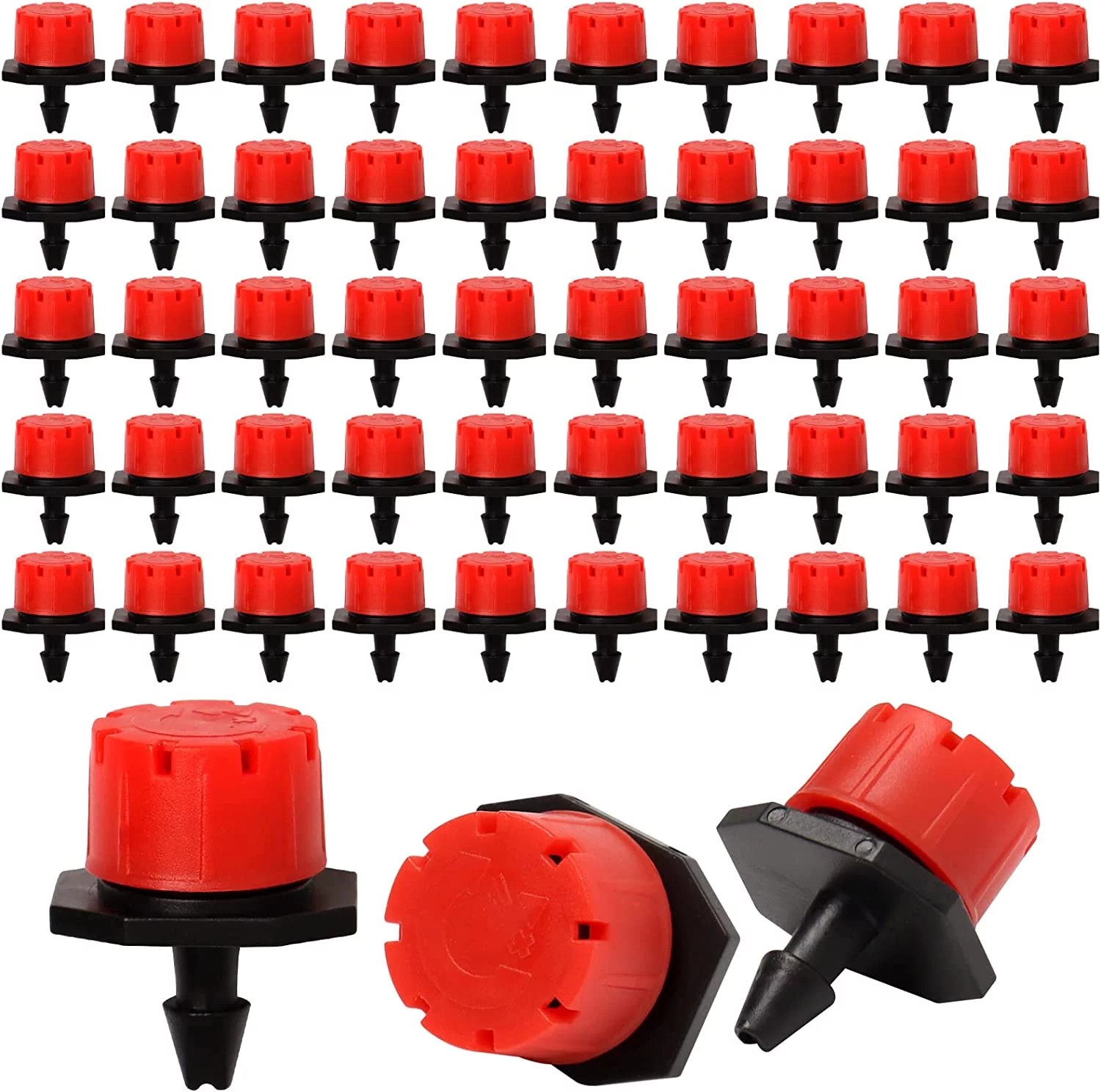 120pcs Adjustable 8-Hole Irrigation Drippers Sprinklers 1/4 Inch Universal Irrigation Emitters Clogging Drippers Irrigation Sprinklers Premium Drippers for Drip Irrigation Watering System