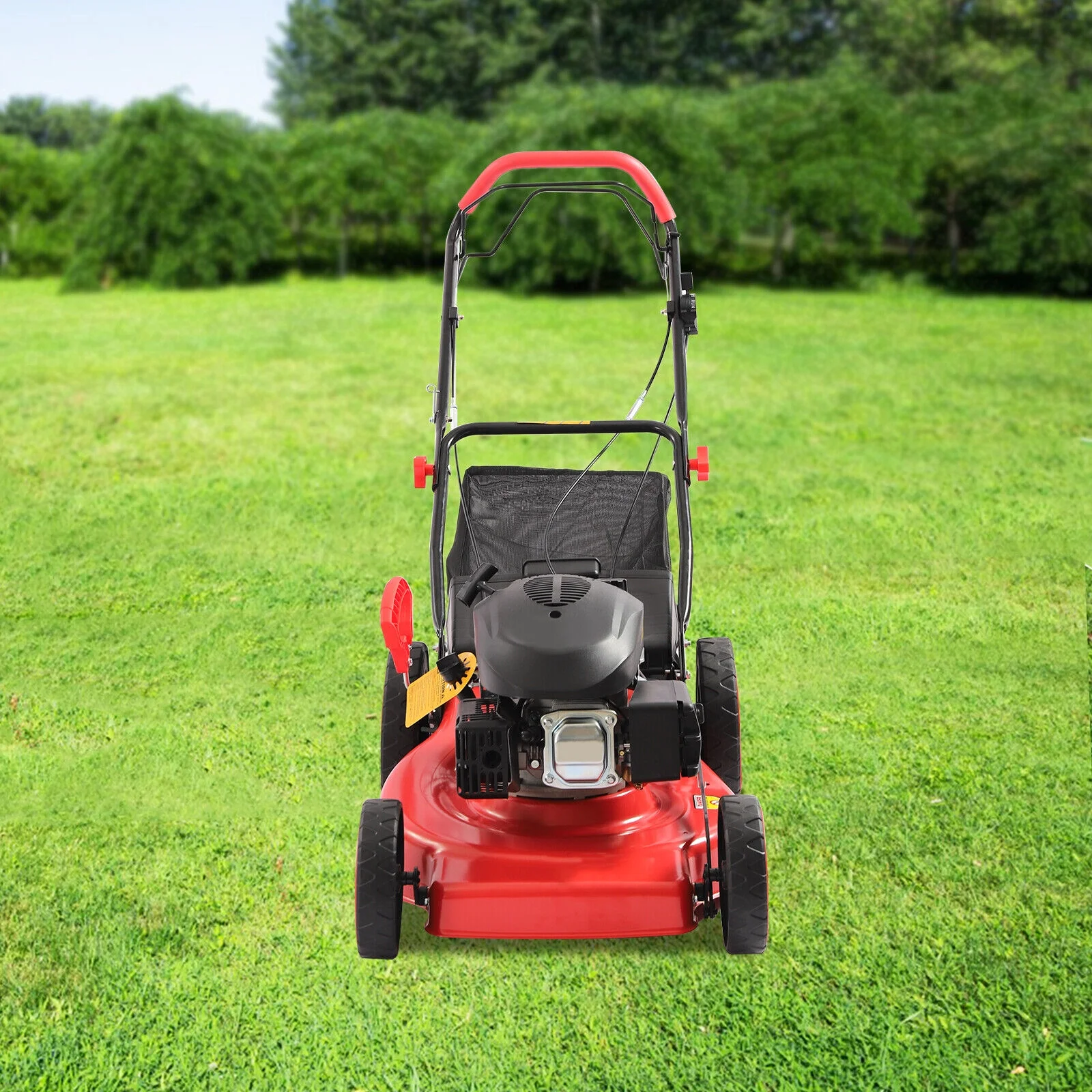 173cc 4-Stroke Engine Gas Powered Lawn Mower Walk-Behind+Grass Collecting Bag