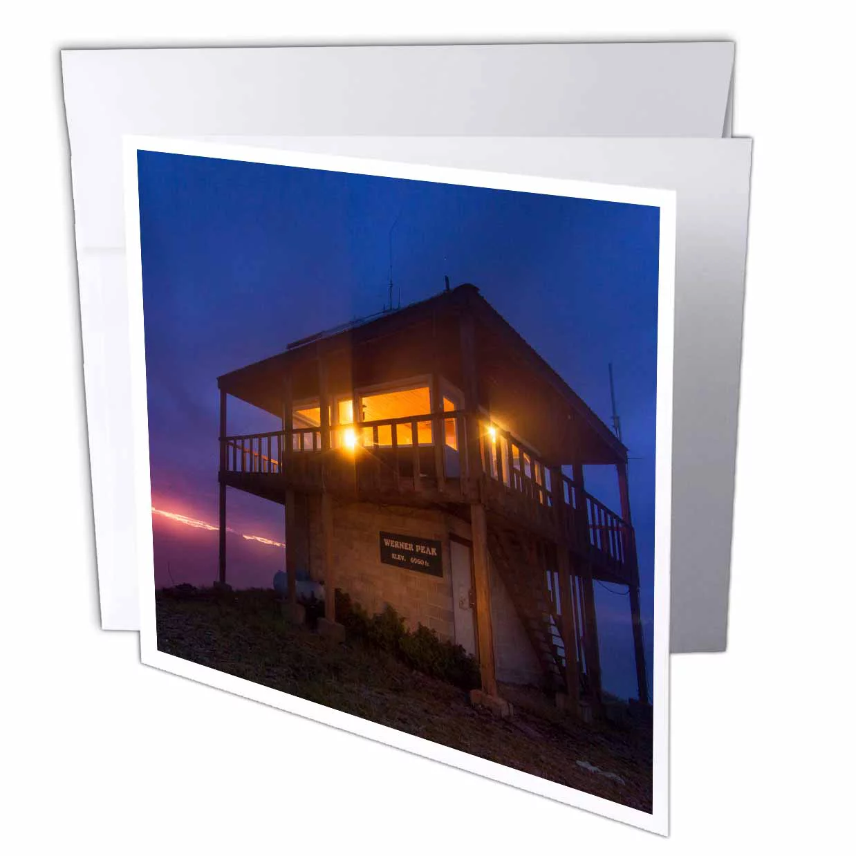 Werner Peak Fire Lookout Tower, Montana,- US27 CHA2876 - Chuck Haney 6 Greeting Cards with envelopes gc-144912-1