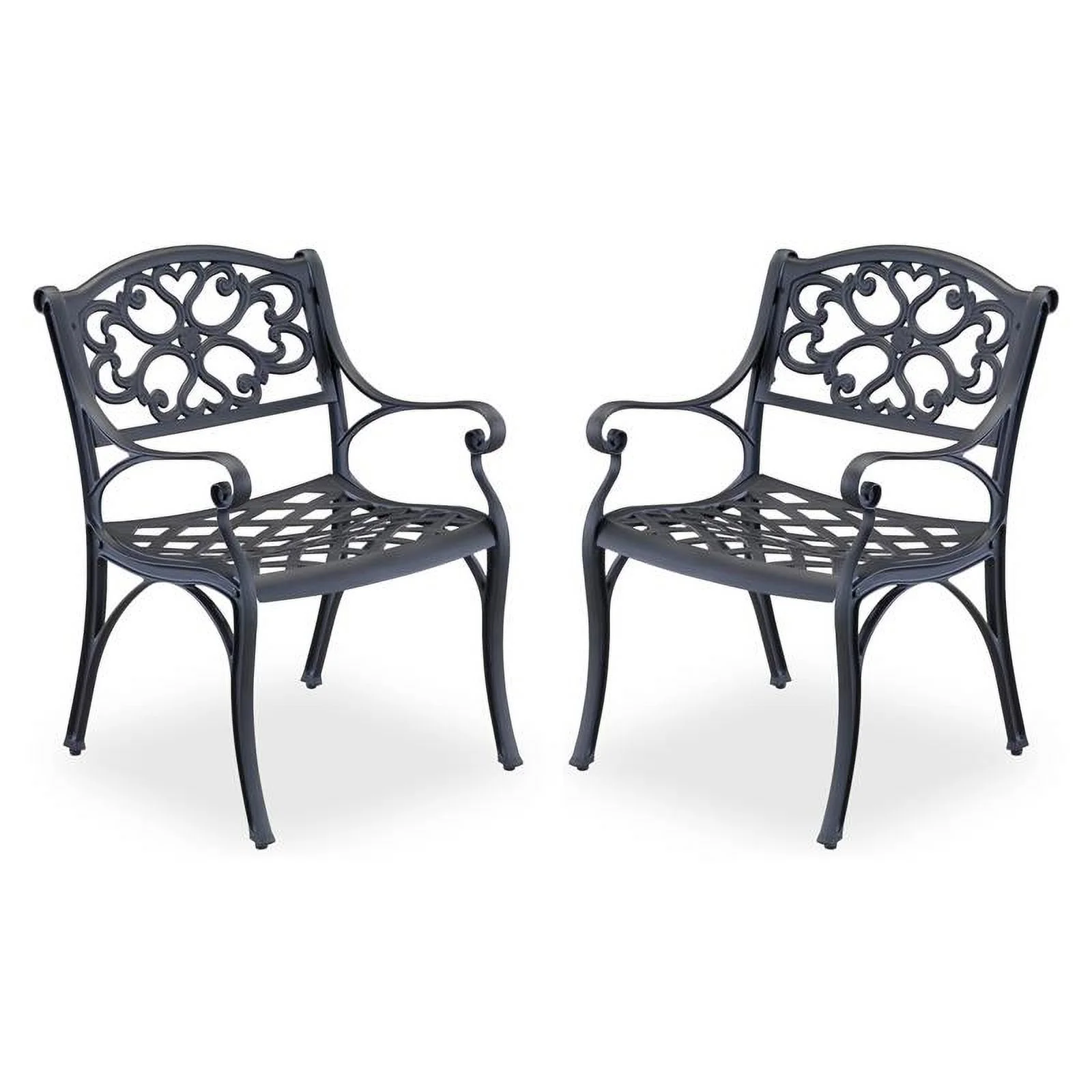 Afuera Living Traditional Aluminum 7 Piece Outdoor Dining Set in Black