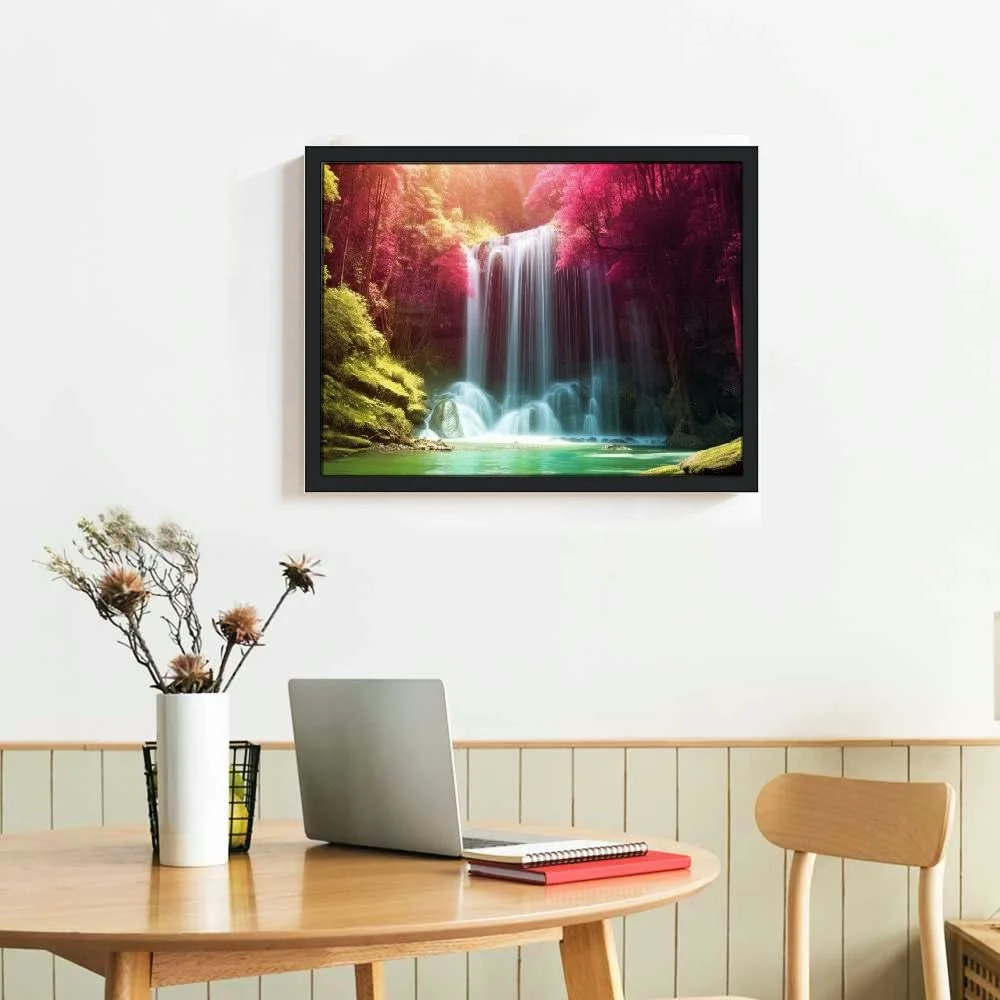 ONETECH Canvas Print 16x12 in Canvas Art Print Wall Art Print on Canvas Wall Decor Picture Stretched on Wooden Frame Thailand Erawan Park Waterfall Waterfalls Collection 16\x12\