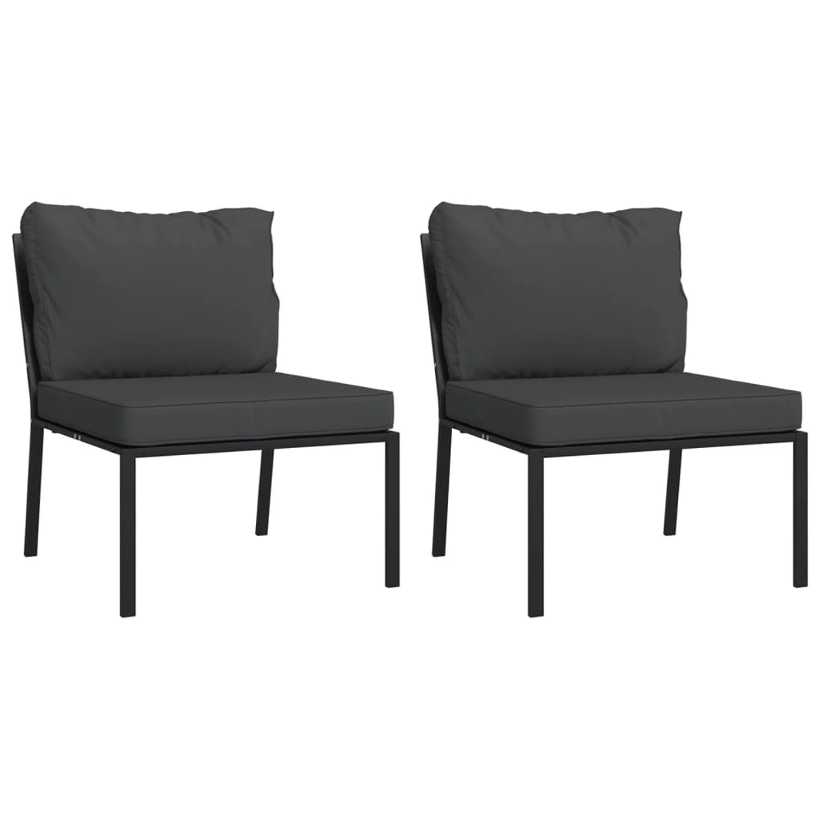 Aibecy Patio Chairs with Gray Cushions 2 pcs 23.6