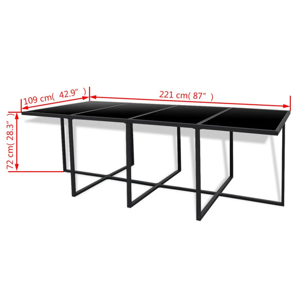 13 Piece  Dining Set with Cushions Poly Rattan Black