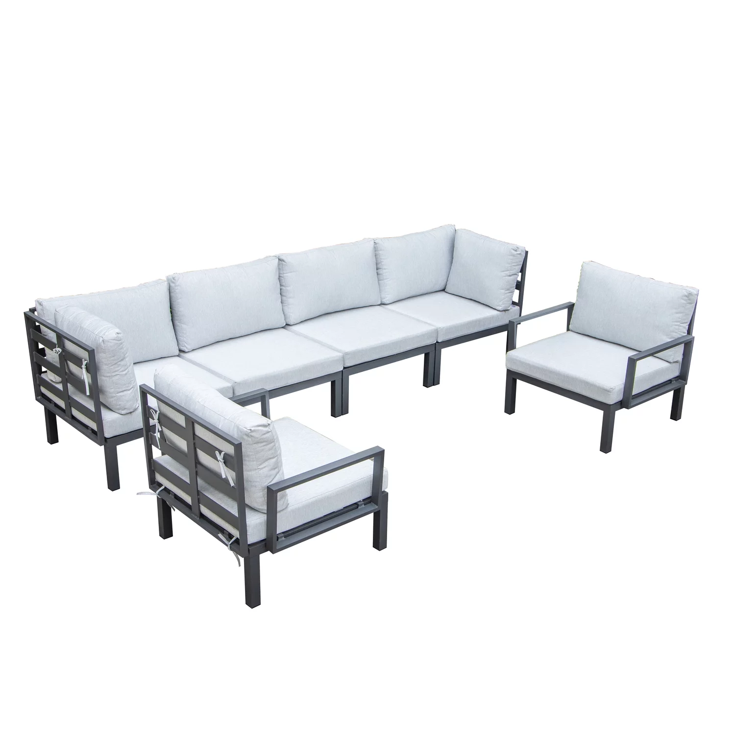 Maykoosh Country Cottage 6-Piece Aluminum Patio Conversation Set With Cushions