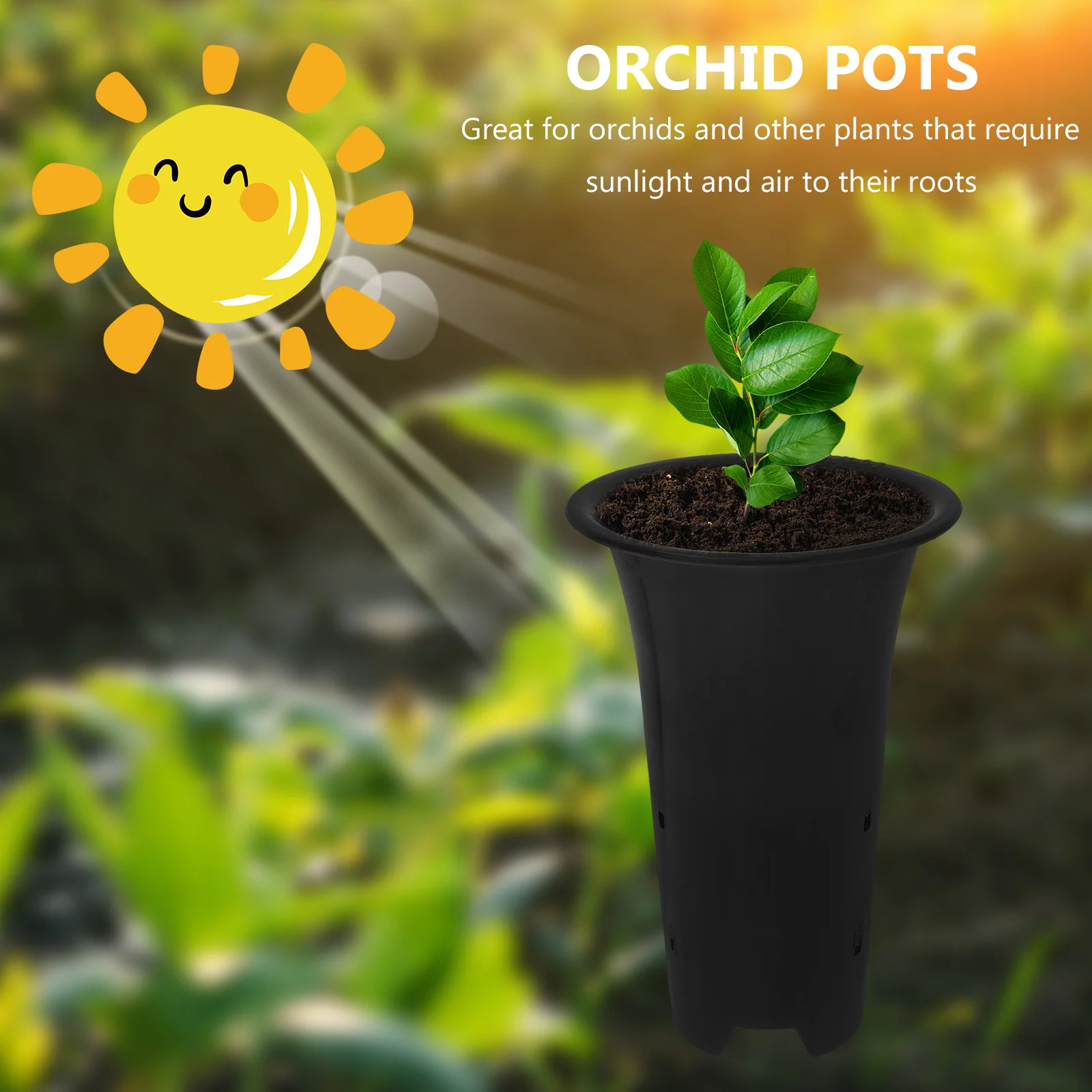 6pcs Orchid Pot Plastic Tall Flowerpot Side Holes Flowerpot Planter for Home