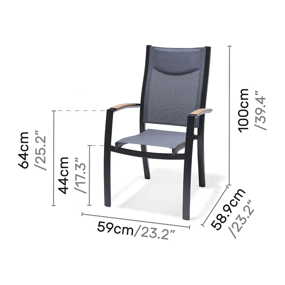 Amazonia Saint Denis 2-Piece Maintenance-Free Aluminum Patio Dining Chair Set