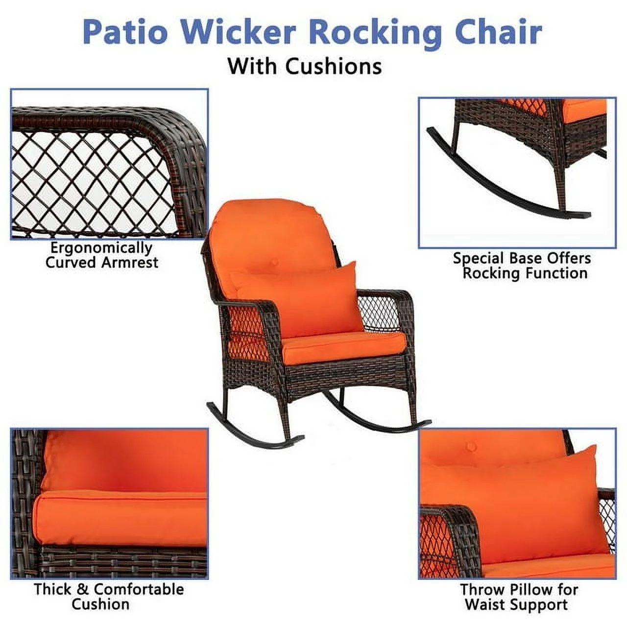 Latte Woven Single Rocking Chair Brown Gradient