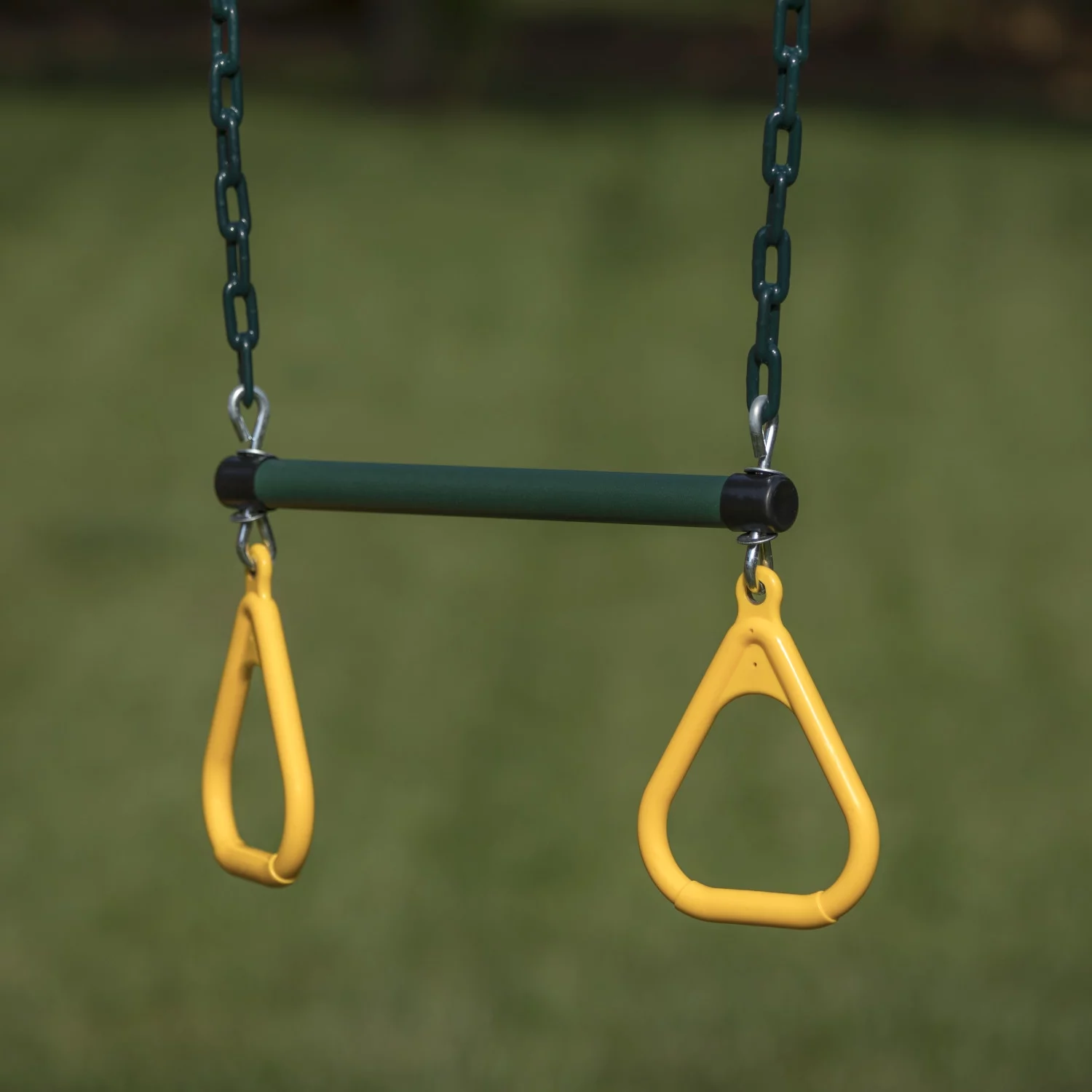 Jack and June Durable Playset Ring Trapeze Bar and Swing Combo with Large 50” Chains