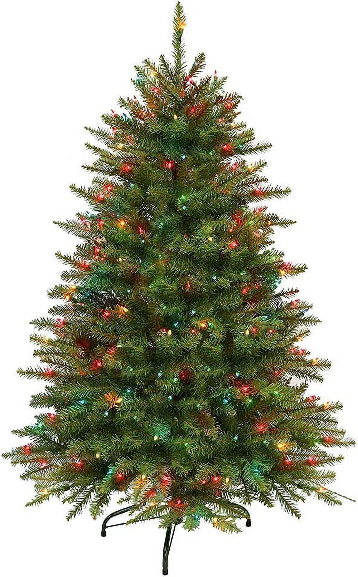 HYUN 4.5 Foot Pre-Lit Fraser Fir Artificial Christmas Tree with 250 UL-Listed Multi-Color Lights, Green