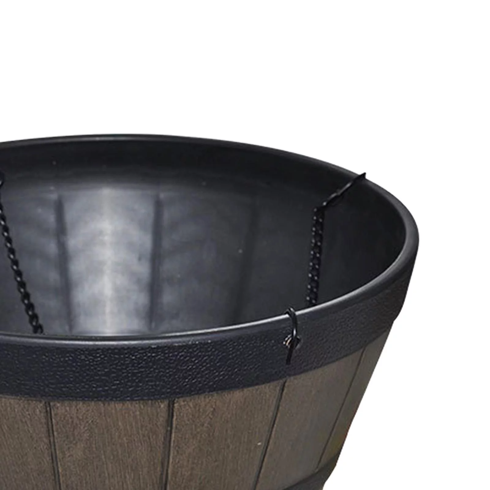 Large Wooden Bucket Barrel Planters - Rustic Flower Planters Pots With hanging chain