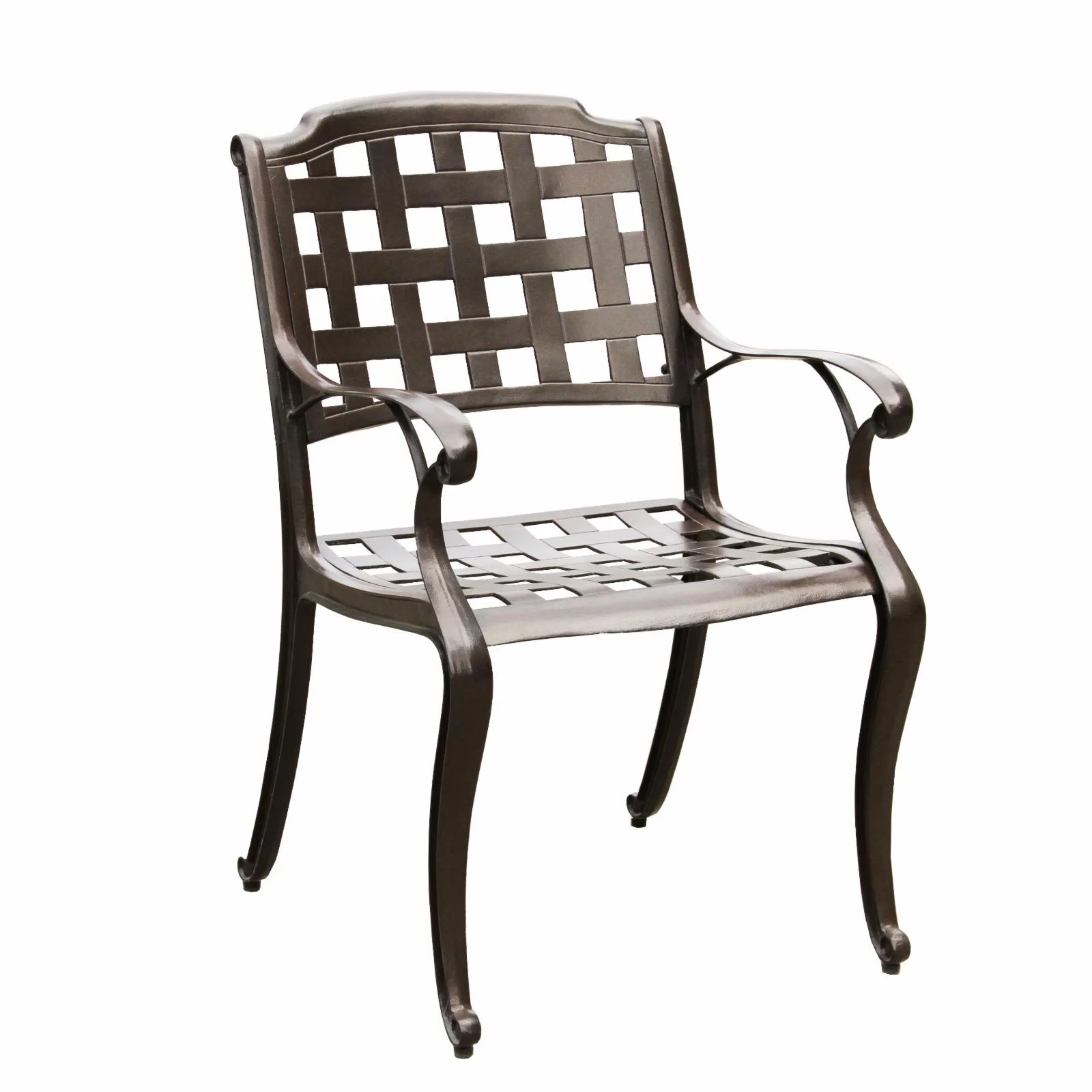 Oakland Living Corporation Modern Outdoor Mesh Cast Aluminum Patio Dining Chair Black