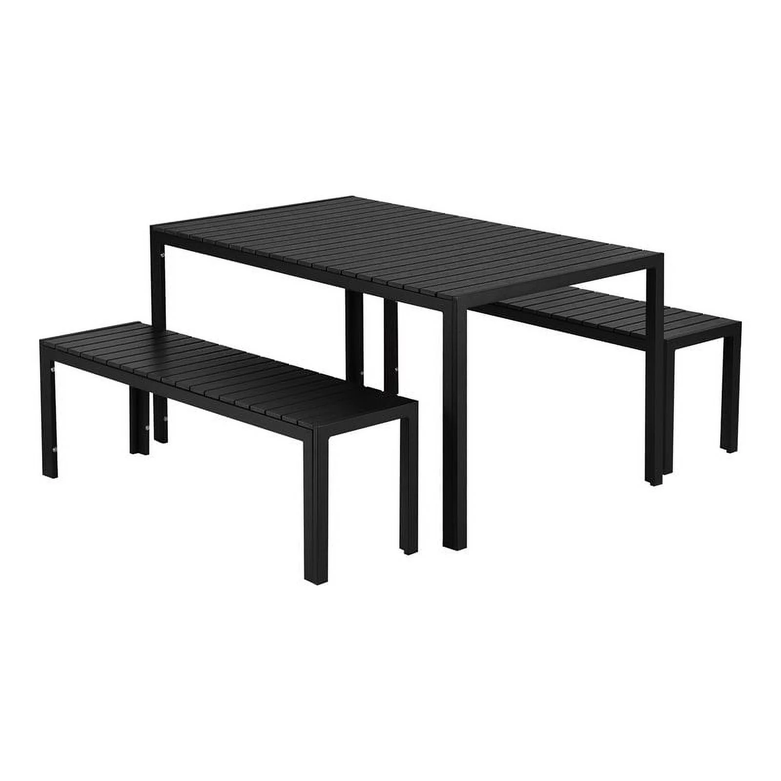 Pangea Home Breeze 3-piece Aluminum Patio Dining Set in Black Frame/Polyresin