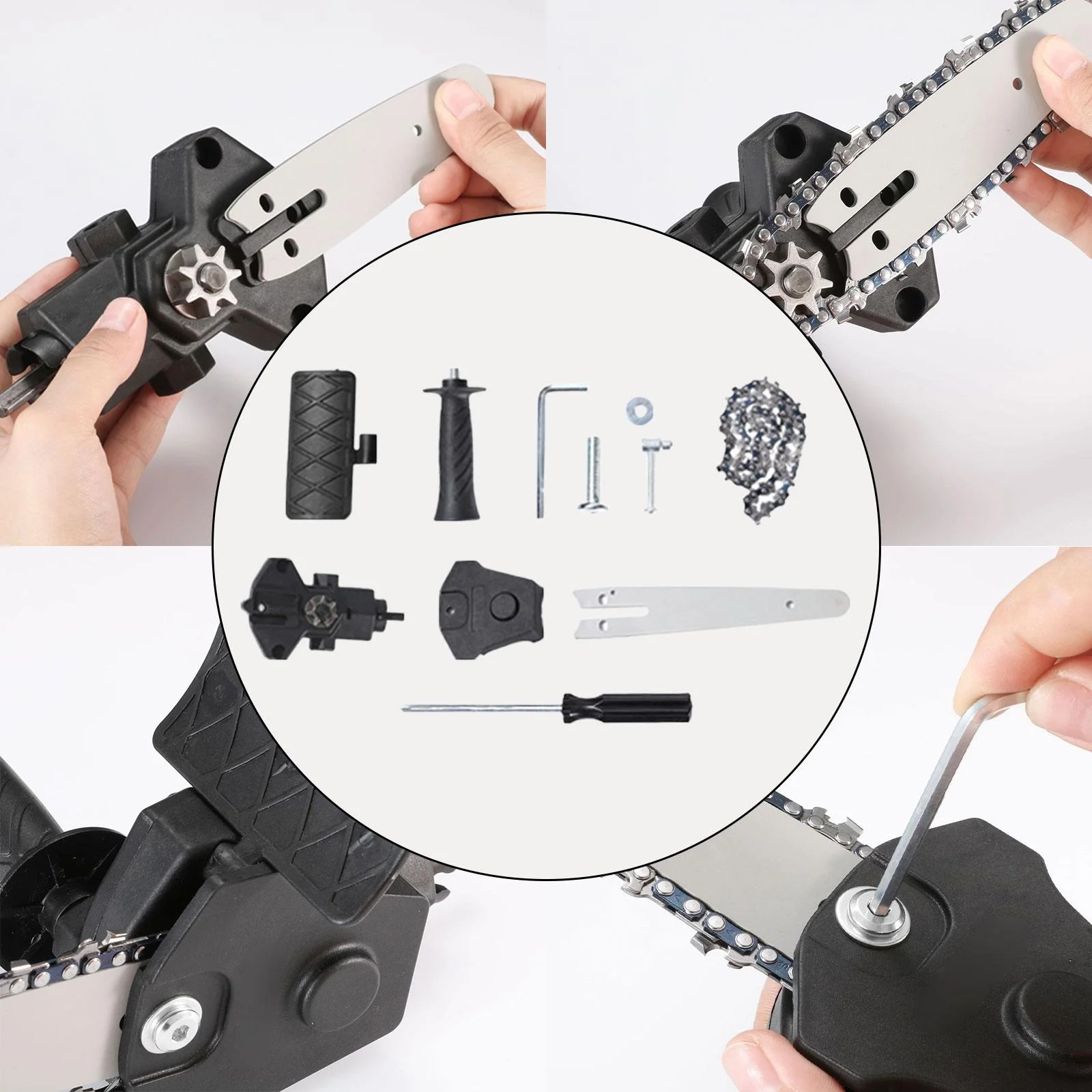 SunniMix Small Electric Chain Saw Accessories Handed Durable Garden Woodworking Cutter 6inch